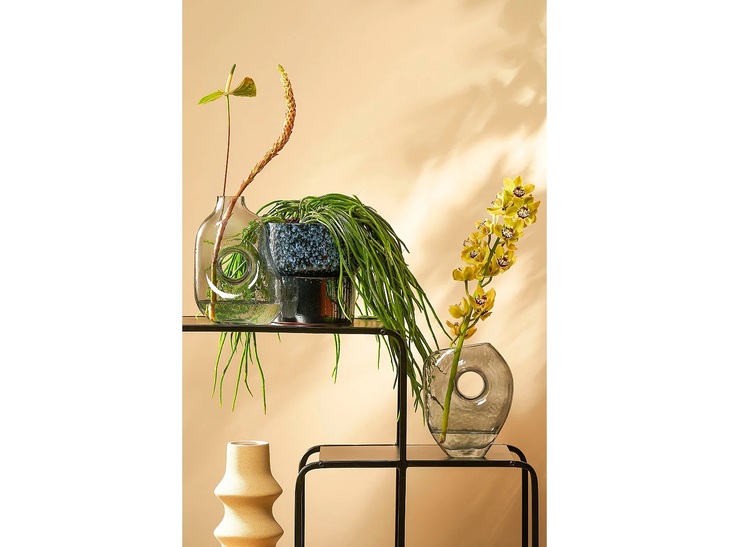 Vase en verre - 18.5 x 10.5 x 25 - Gris clair - JAY