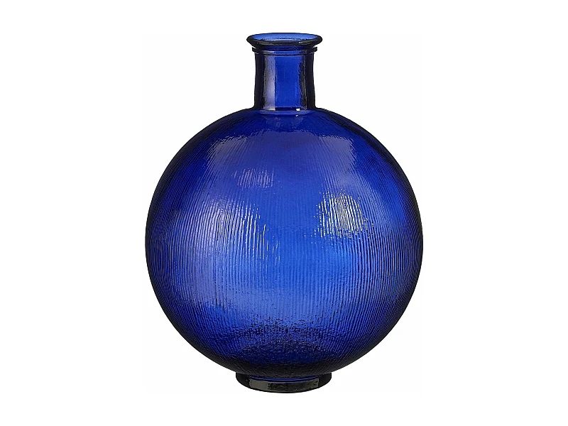 Decoratieve fles van gerecycled glas - 42 x 34 - Donkerblauw - FIRENZA
