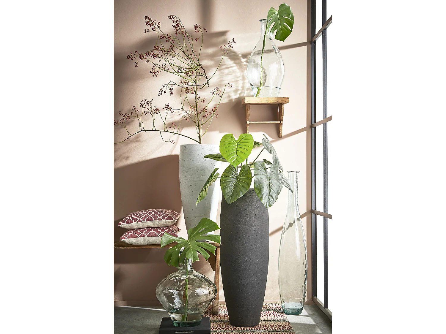 Bouteille décorative en verre recyclé - Ø28 x 60 - Transparent - KYARA