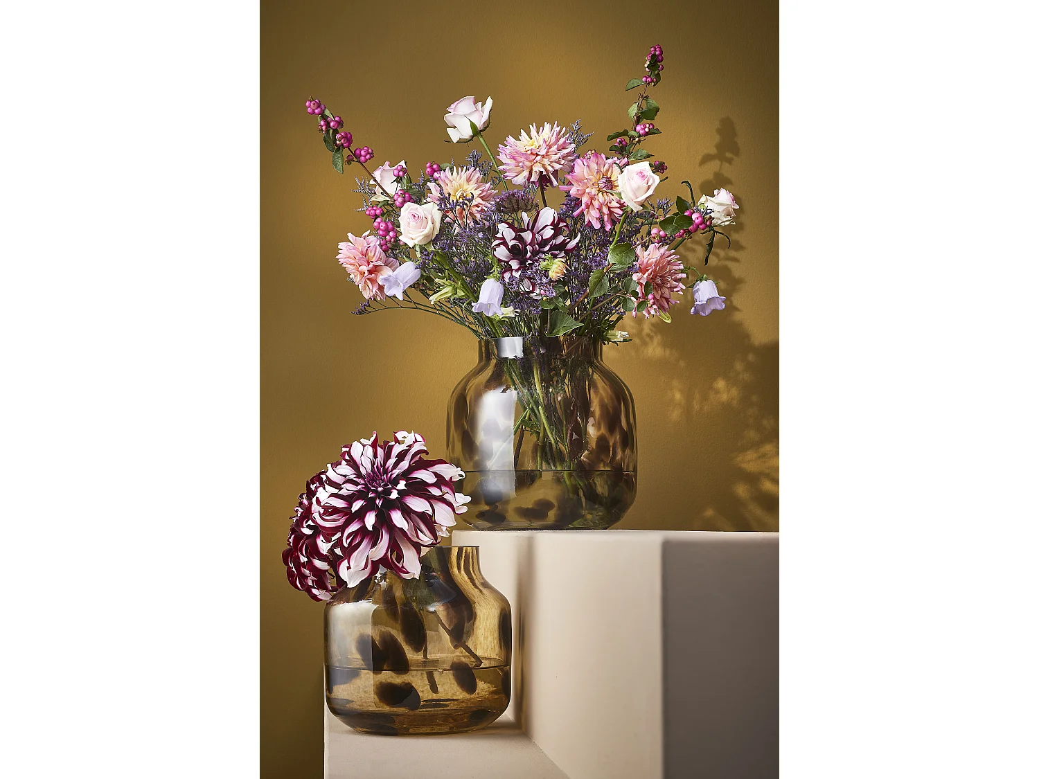 Vase en verre recyclé - Ø21 x 22,5 - Marron - PANTERA