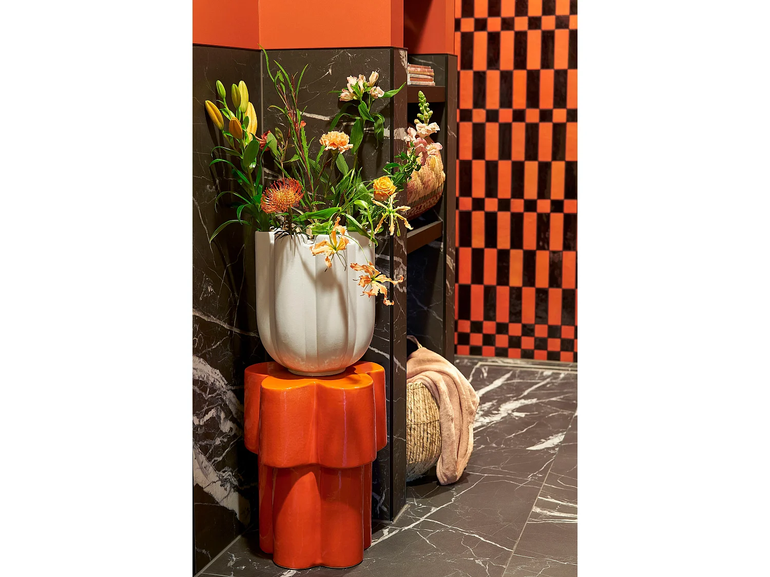 Vaas van keramiek - 33.5 x Ø28 - Taupe - MINDA