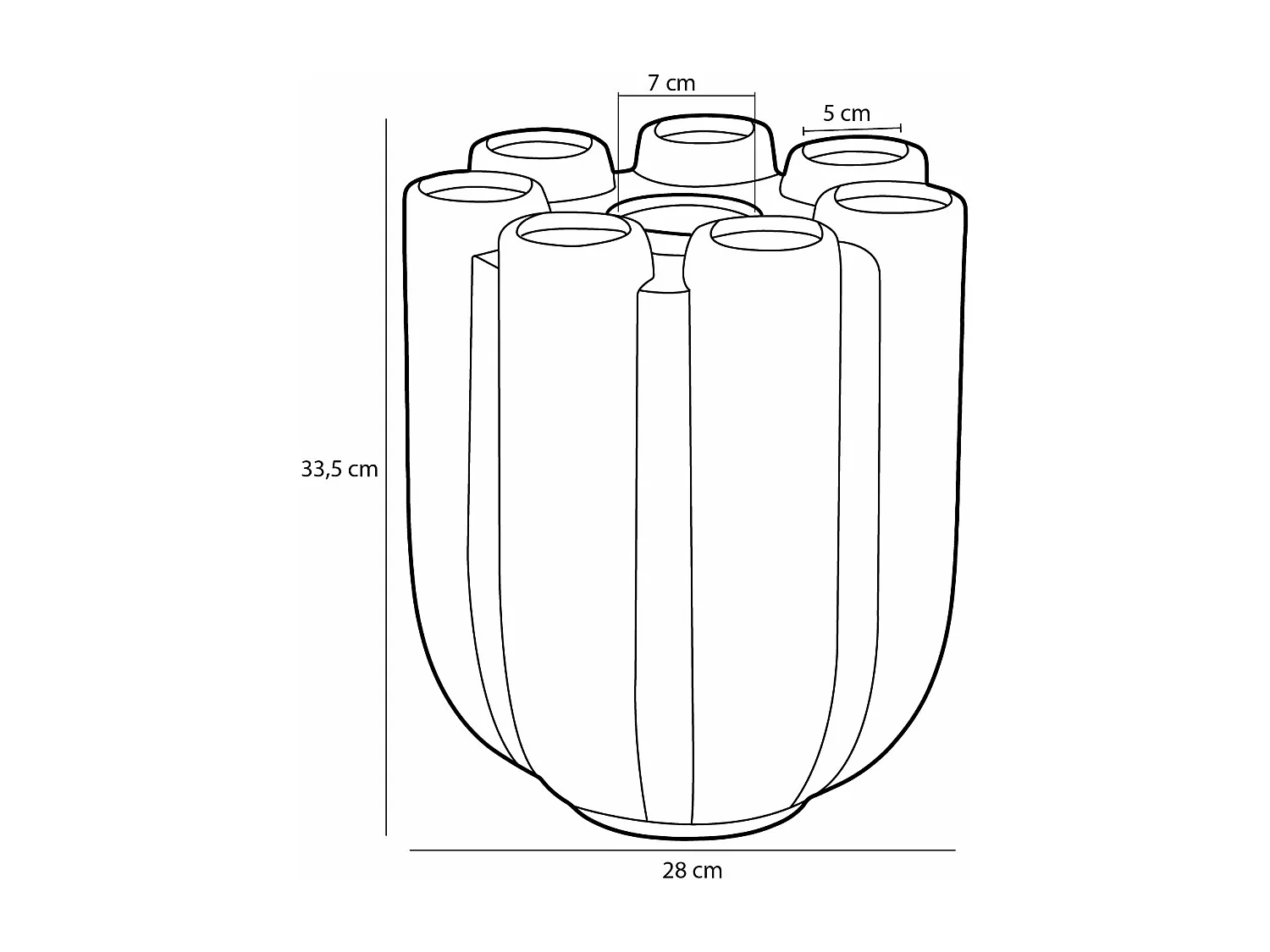 Vaas van keramiek - 33.5 x Ø28 - Taupe - MINDA
