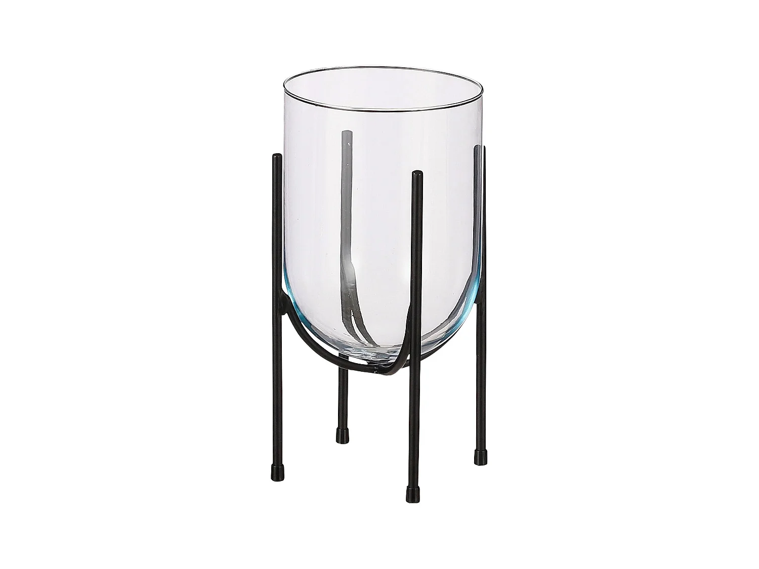 Vase en verre et métal - Ø17 x 31 - Noir - JAMEY