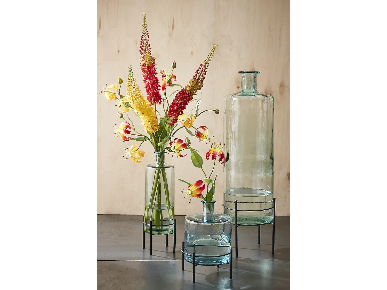 Bouteille décorative en verre recyclé - Ø25 x 75 - Transparent - GUAN