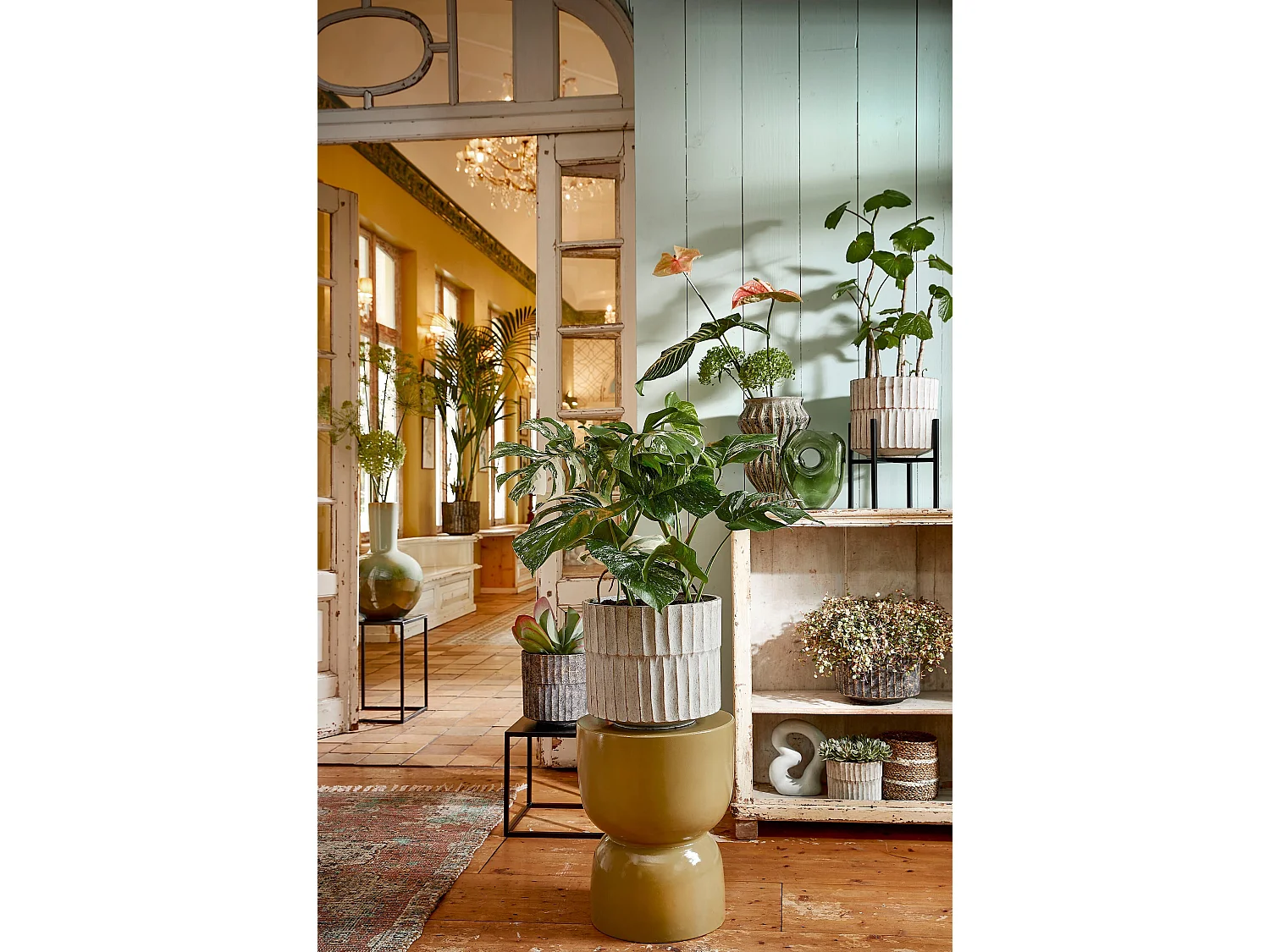 Jarrón de Vidrio - 18 x 7.5 x 22.5 - Verde claro - JAY