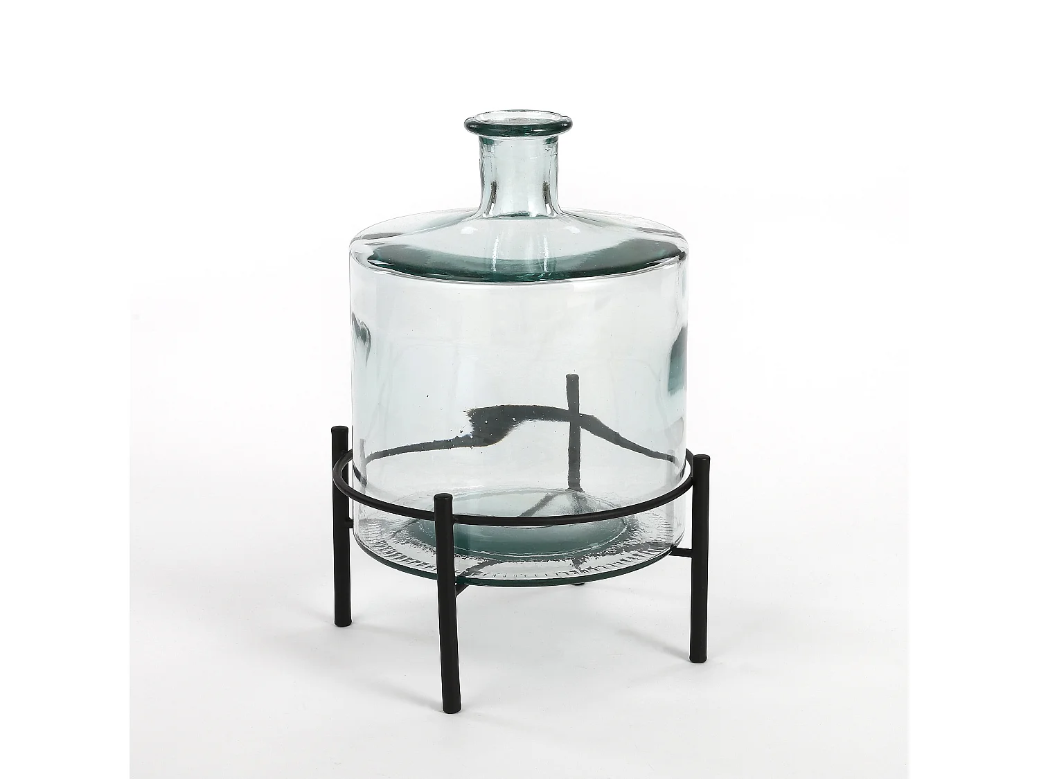 Bouteille décorative en verre recyclé - Ø21 x 26 - Transparent - GUAN