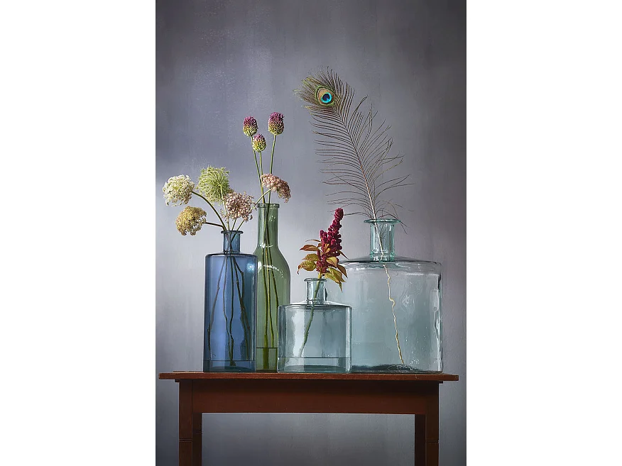 Bouteille décorative en verre recyclé - Ø21 x 26 - Transparent - GUAN