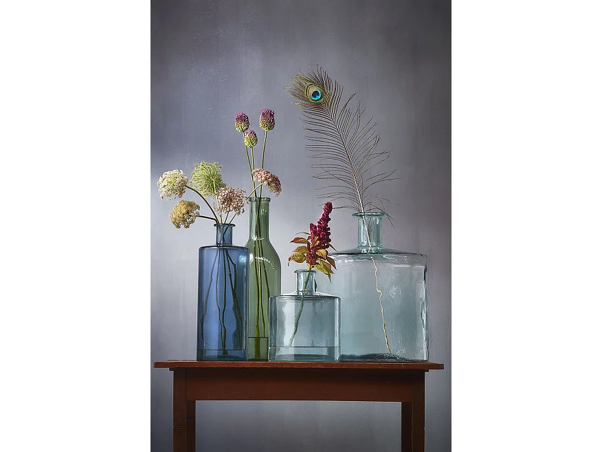 Bouteille décorative en verre recyclé - Ø21 x 26 - Transparent - GUAN