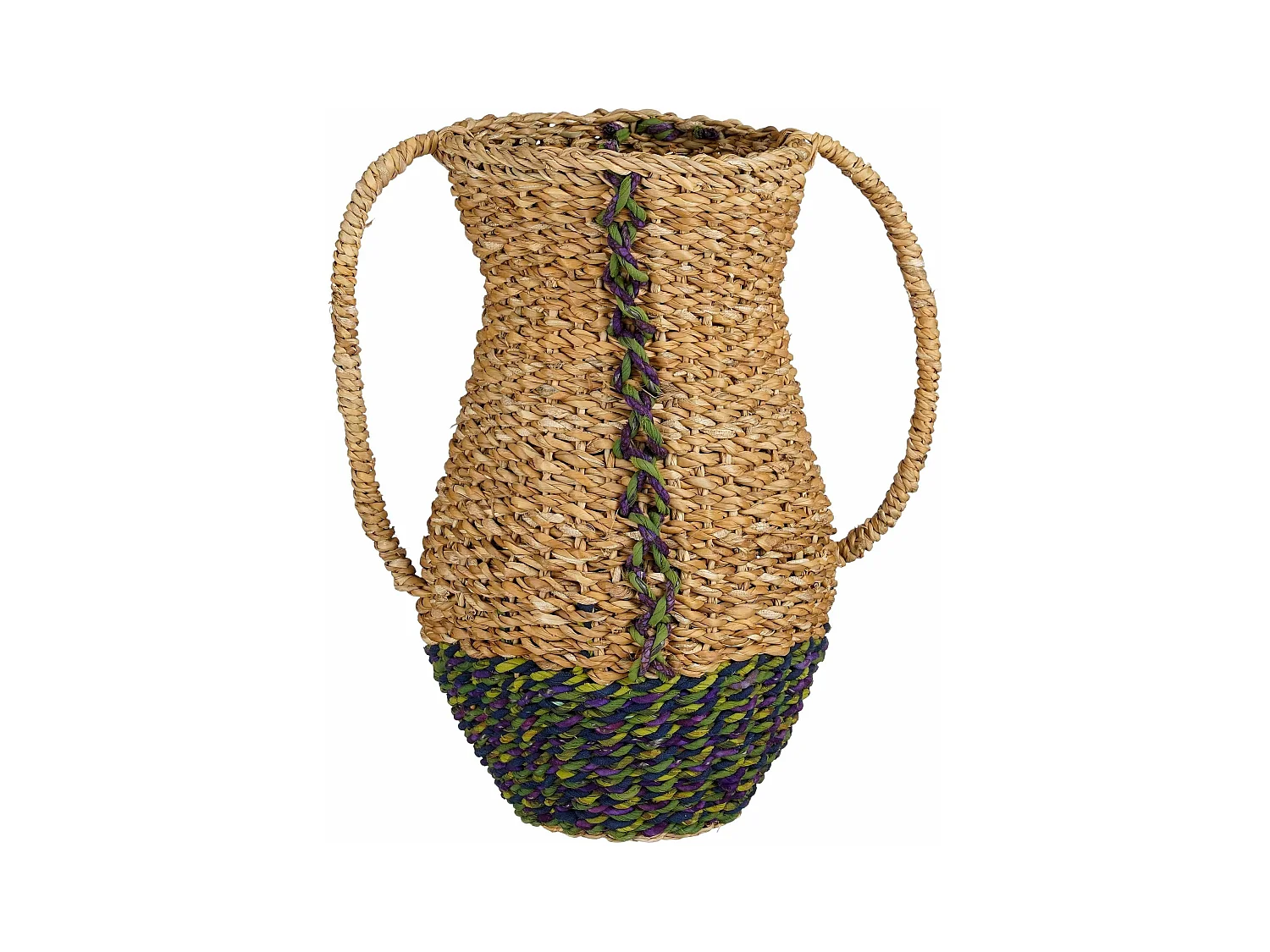 Vase décoratif en jonc de mer - 35 x 23 - Vert - CAMBRIDGE