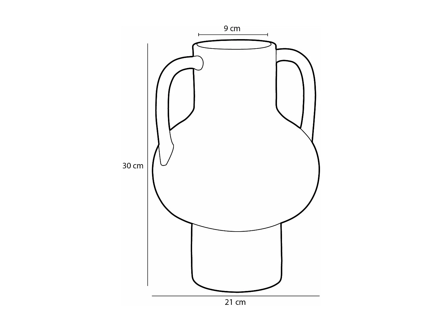 Vase en céramique - 21 x 19 x 30 - Rose - STRATT