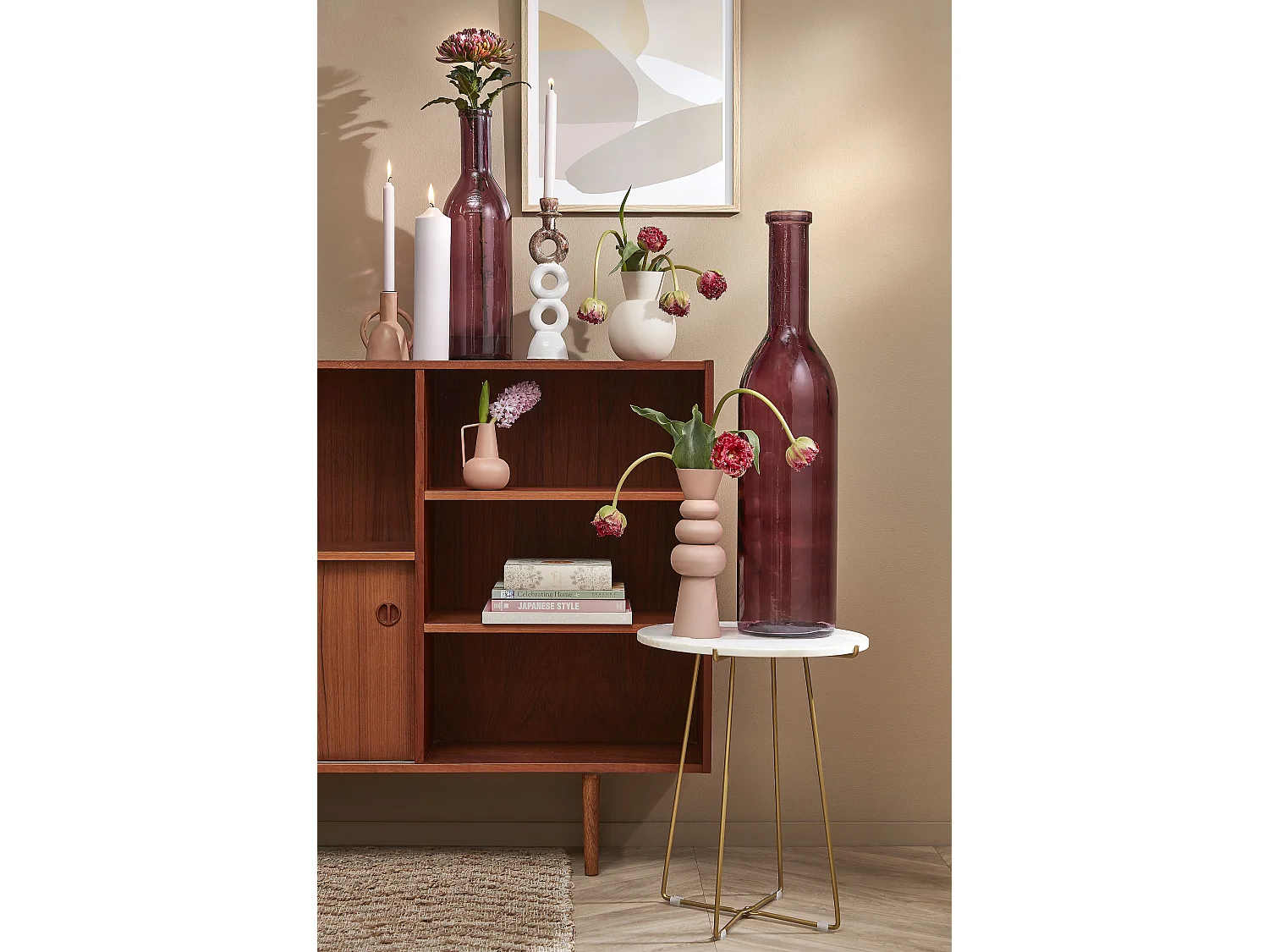 Bouteille décorative en verre recyclé - Ø18 x 75 - Bordeaux - RIOJA