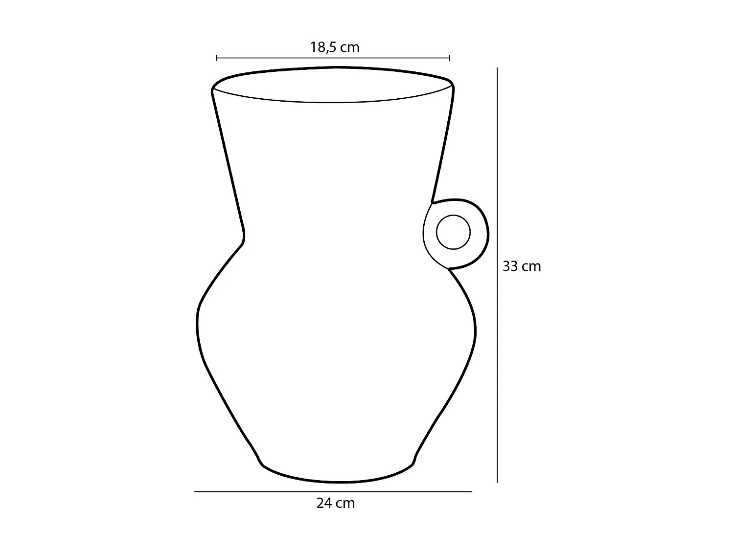 Pot en terre cuite - 33 x Ø24 - Taupe - LANE