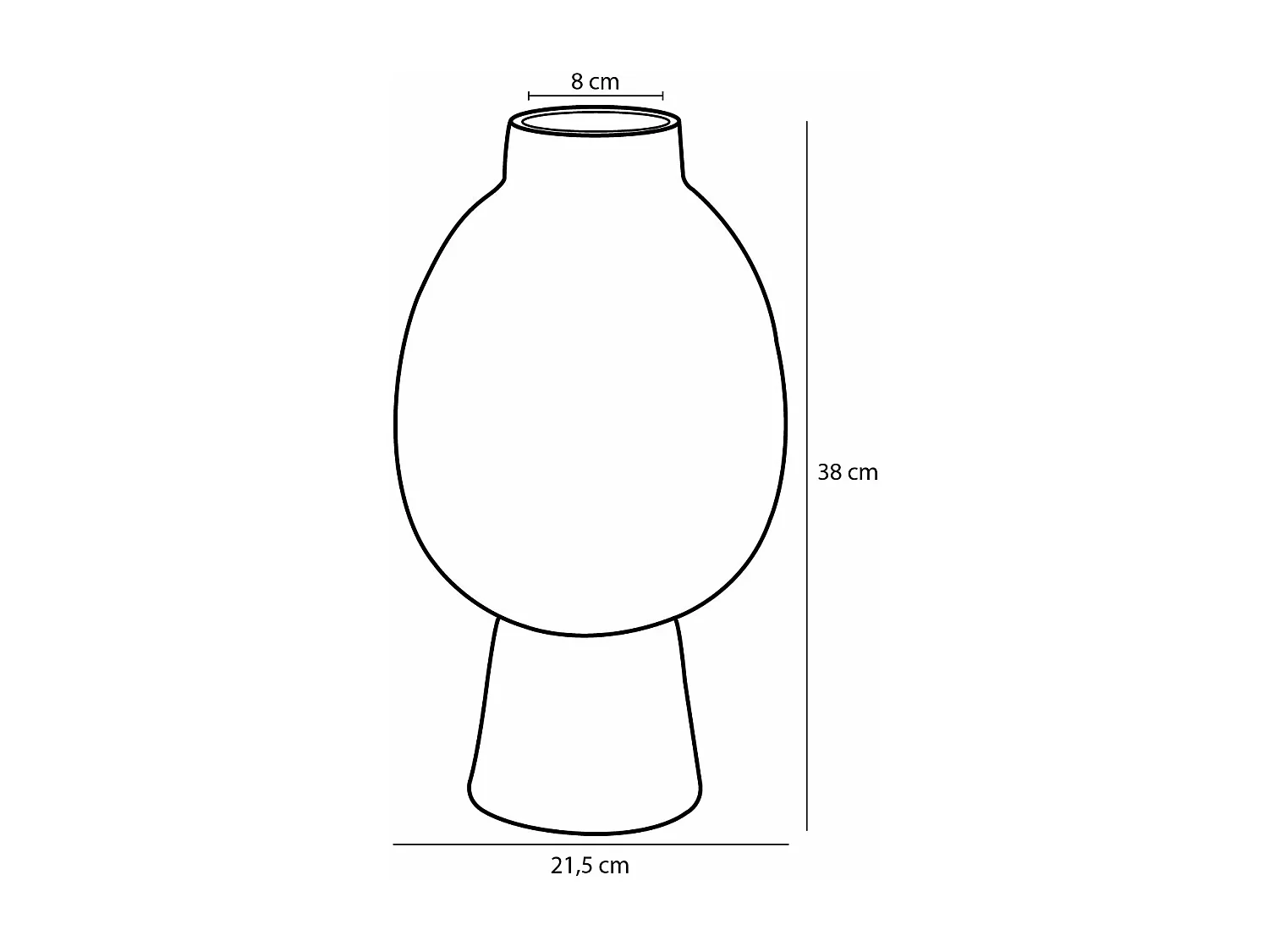 Vase en céramique - 38 x Ø21.5 - Bleu - HELMA
