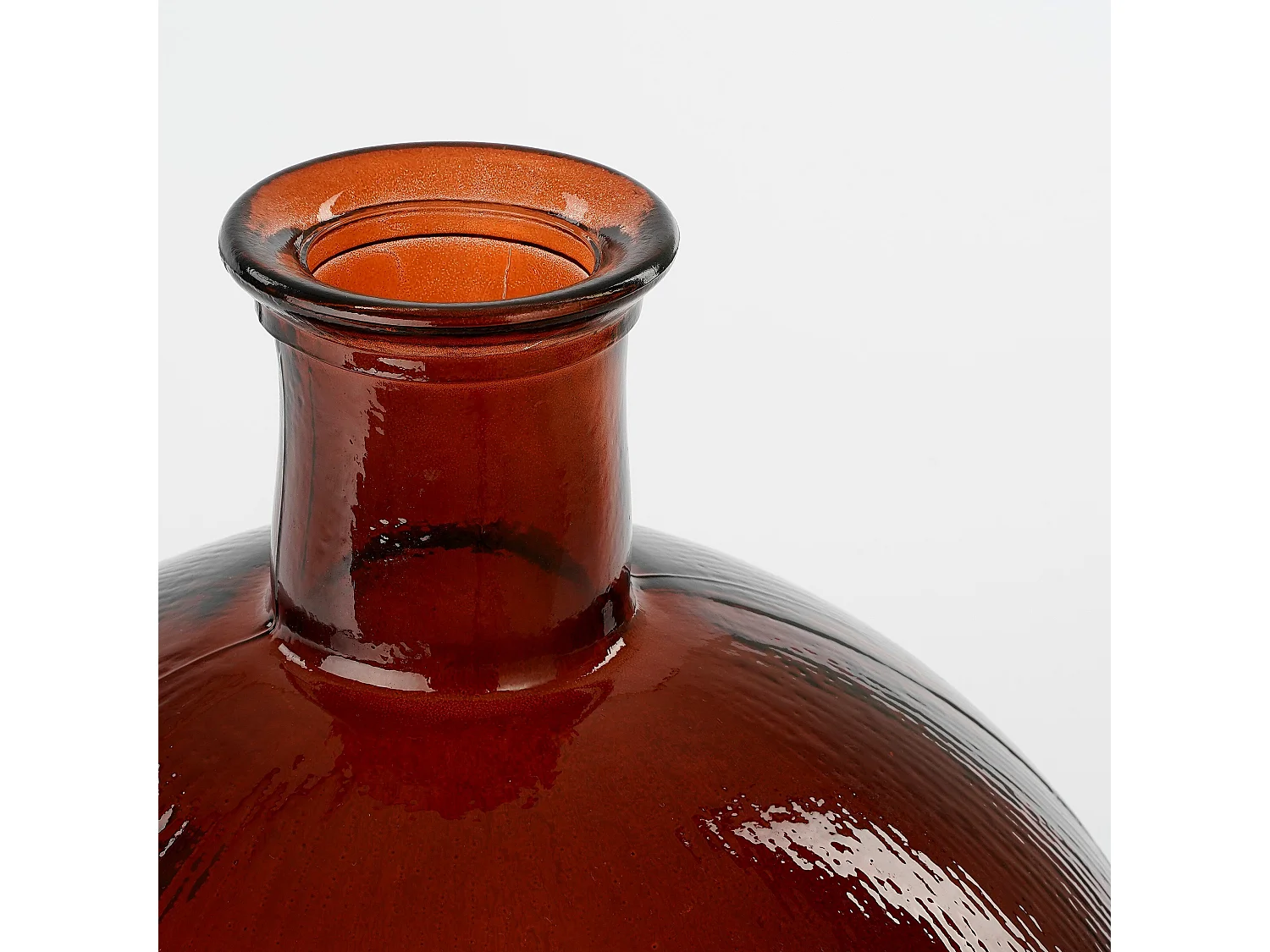 Decoratieve fles van gerecycled glas - 42 x 34 - Donkerbruin - FIRENZA