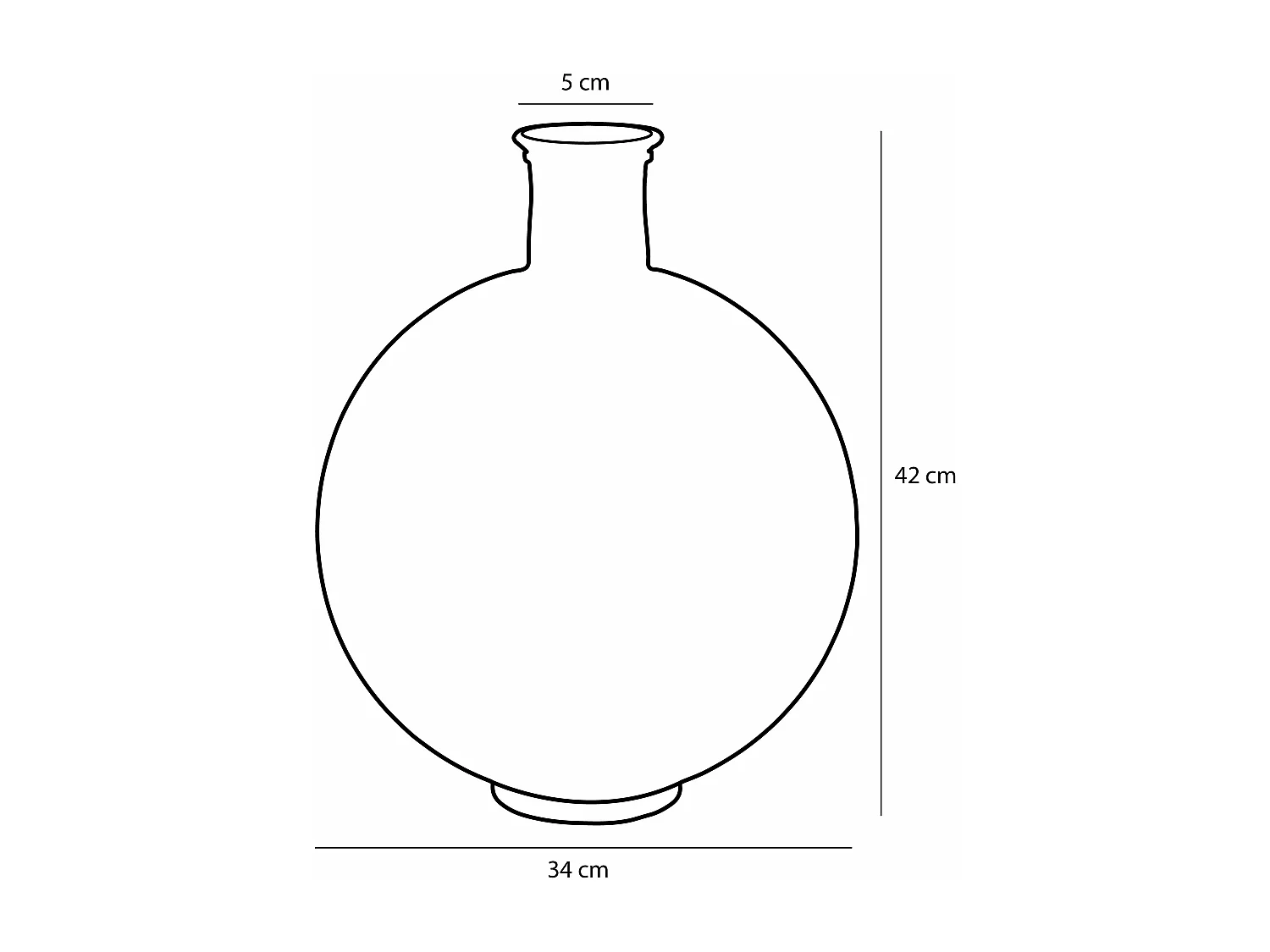 Decoratieve fles van gerecycled glas - 42 x 34 - Donkerbruin - FIRENZA