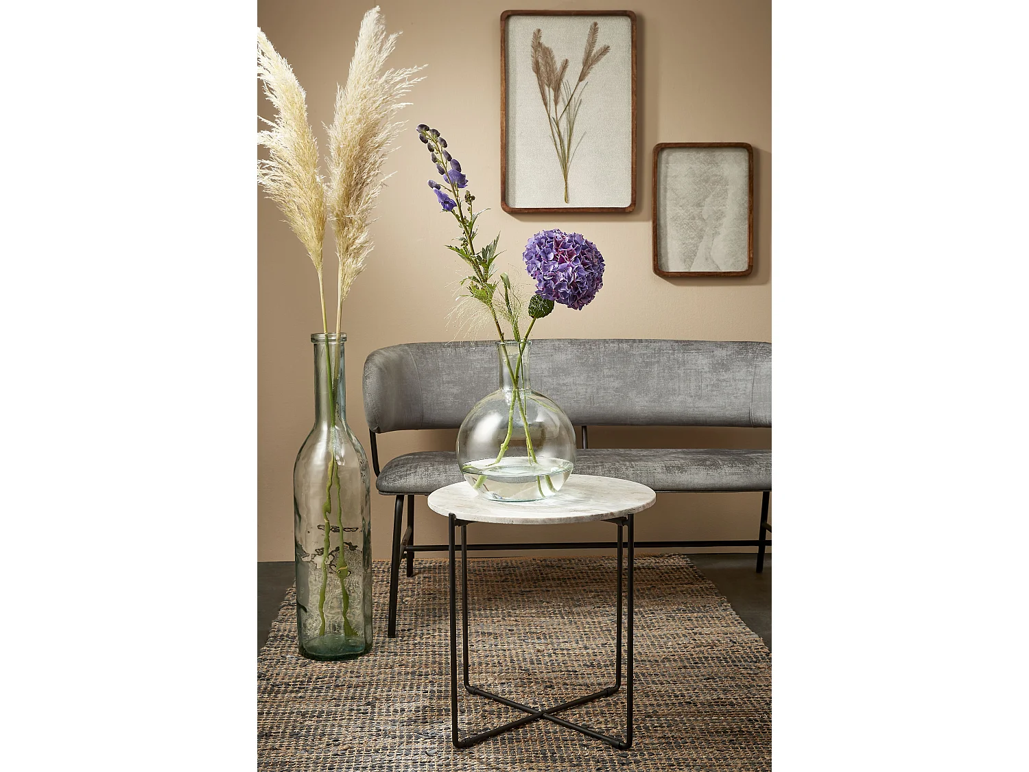 Bouteille décorative en verre recyclé - 75 x Ø18 - Transparent - RIOJA