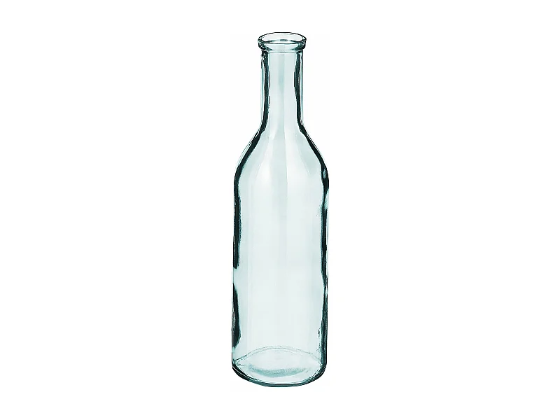 Bouteille décorative en verre recyclé - Ø15 x 50 - Transparent - RIOJA