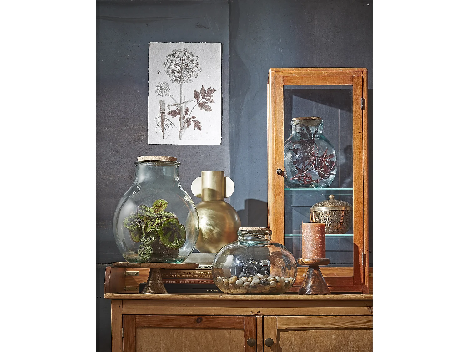 Vaas van gerecycled glas en kurk - Ø29 x 23 - Transparant - OLLY