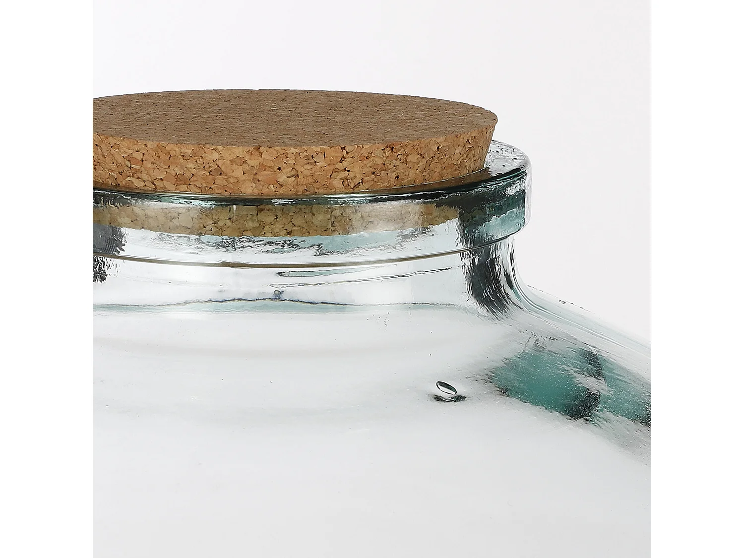 Vaas van gerecycled glas en kurk - Ø29 x 23 - Transparant - OLLY