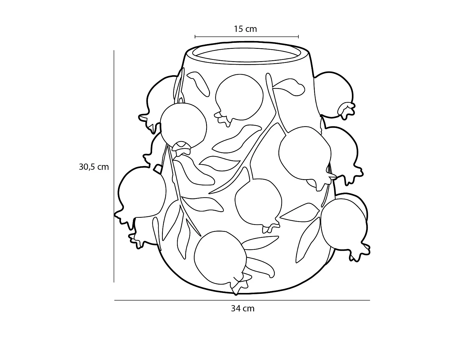 Vase aus Keramik - 30.5 x Ø34 - Rosa - MELIKA