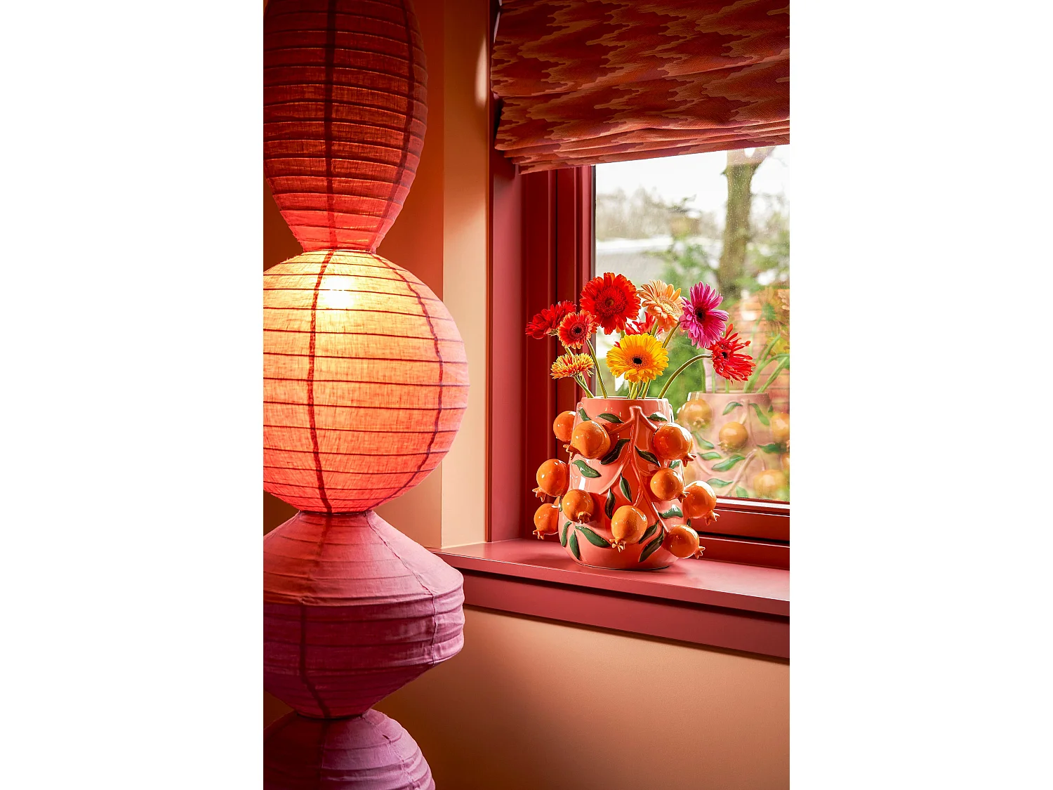 Vase en céramique - 30.5 x Ø34 - Rose - MELIKA