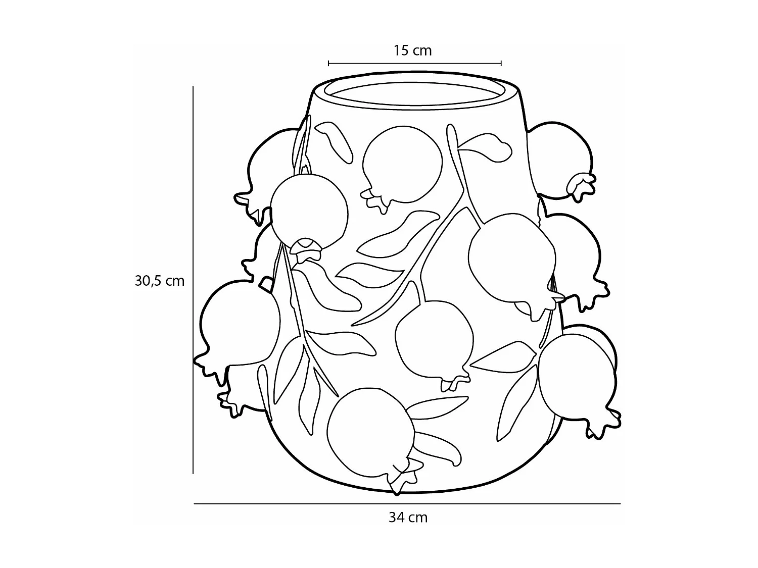 Vase en céramique - 30.5 x Ø34 - Rose - MELIKA