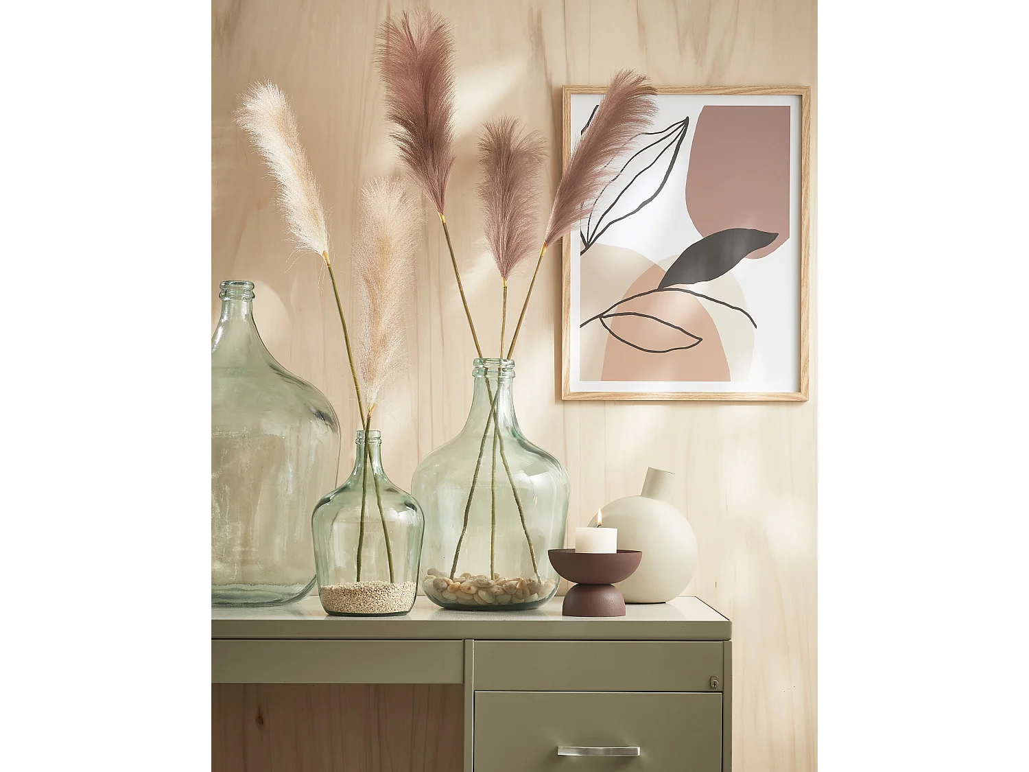 Bouteille décorative en verre recyclé - Ø18 x 30 - Transparent - DIEGO