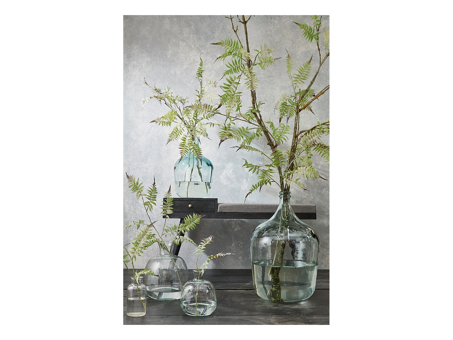 Bouteille décorative en verre recyclé - Ø18 x 30 - Transparent - DIEGO