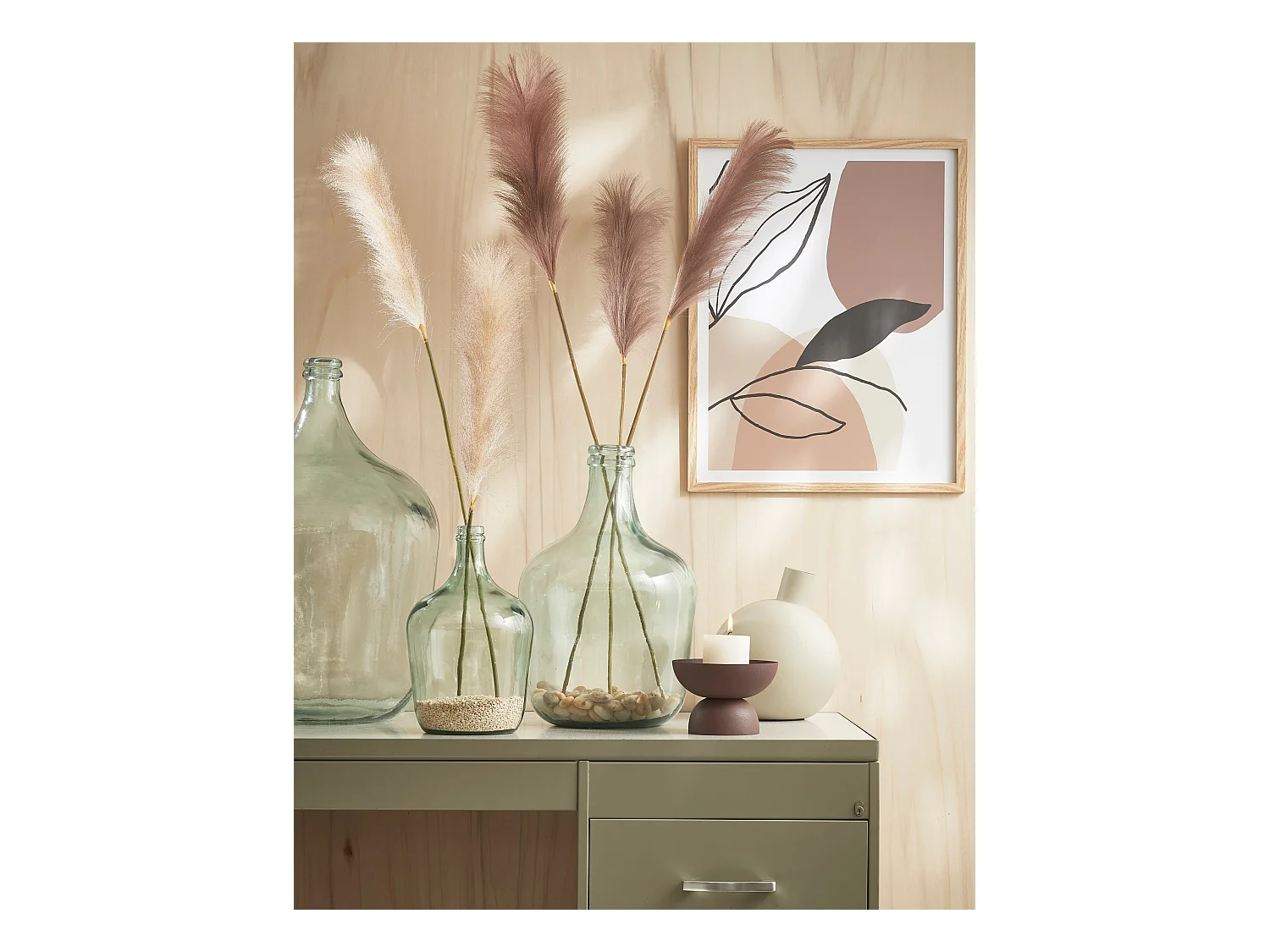 Bouteille décorative en verre recyclé - Ø18 x 30 - Transparent - DIEGO