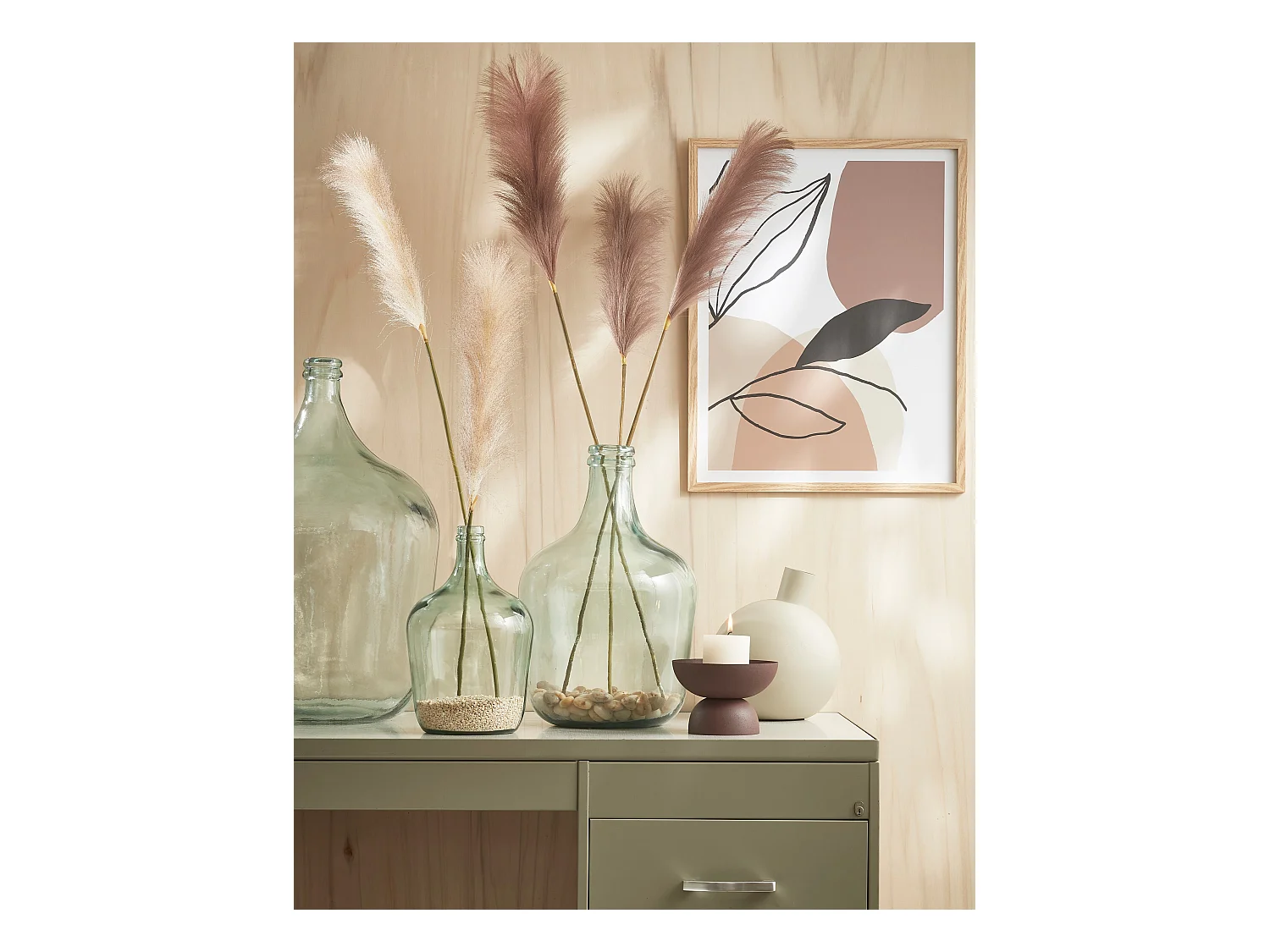 Bouteille décorative en verre recyclé - Ø18 x 30 - Transparent - DIEGO