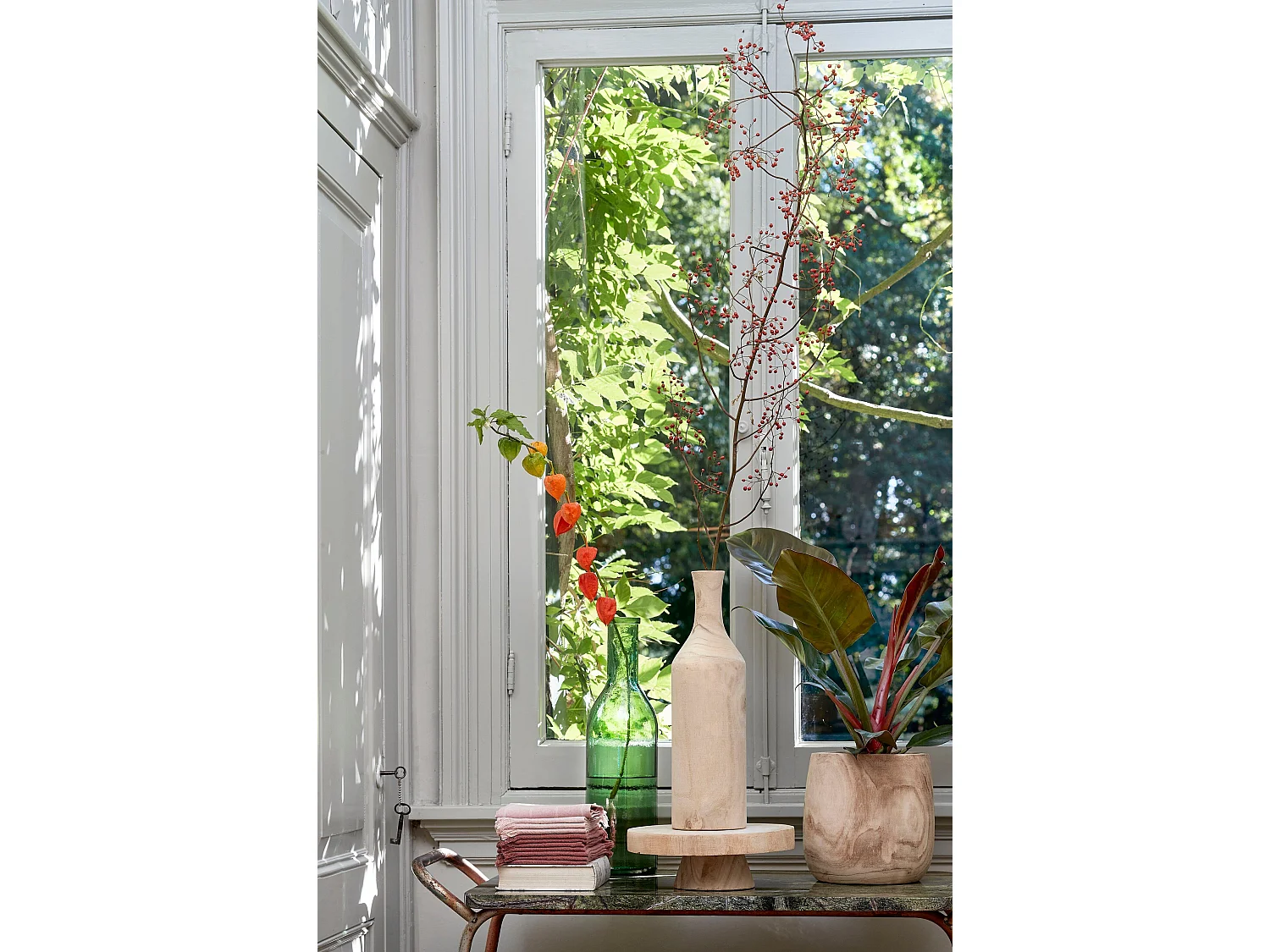 Botella decorativa de Vidrio reciclado - Ø15 x 50 - Verde - RIOJA