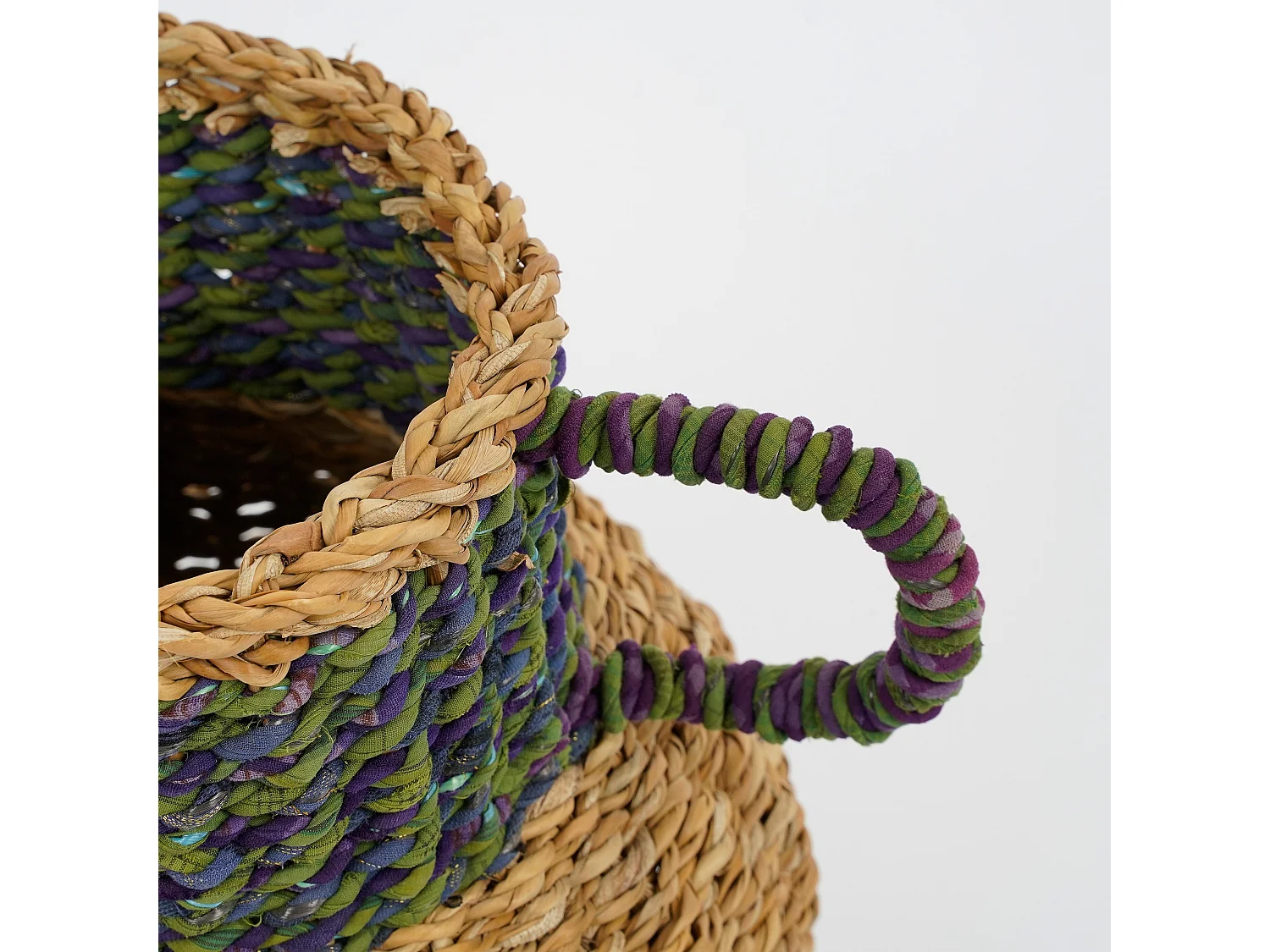 Decoratieve vaas van zeegras - 28 x 25 - Groen - CAMBRIDGE