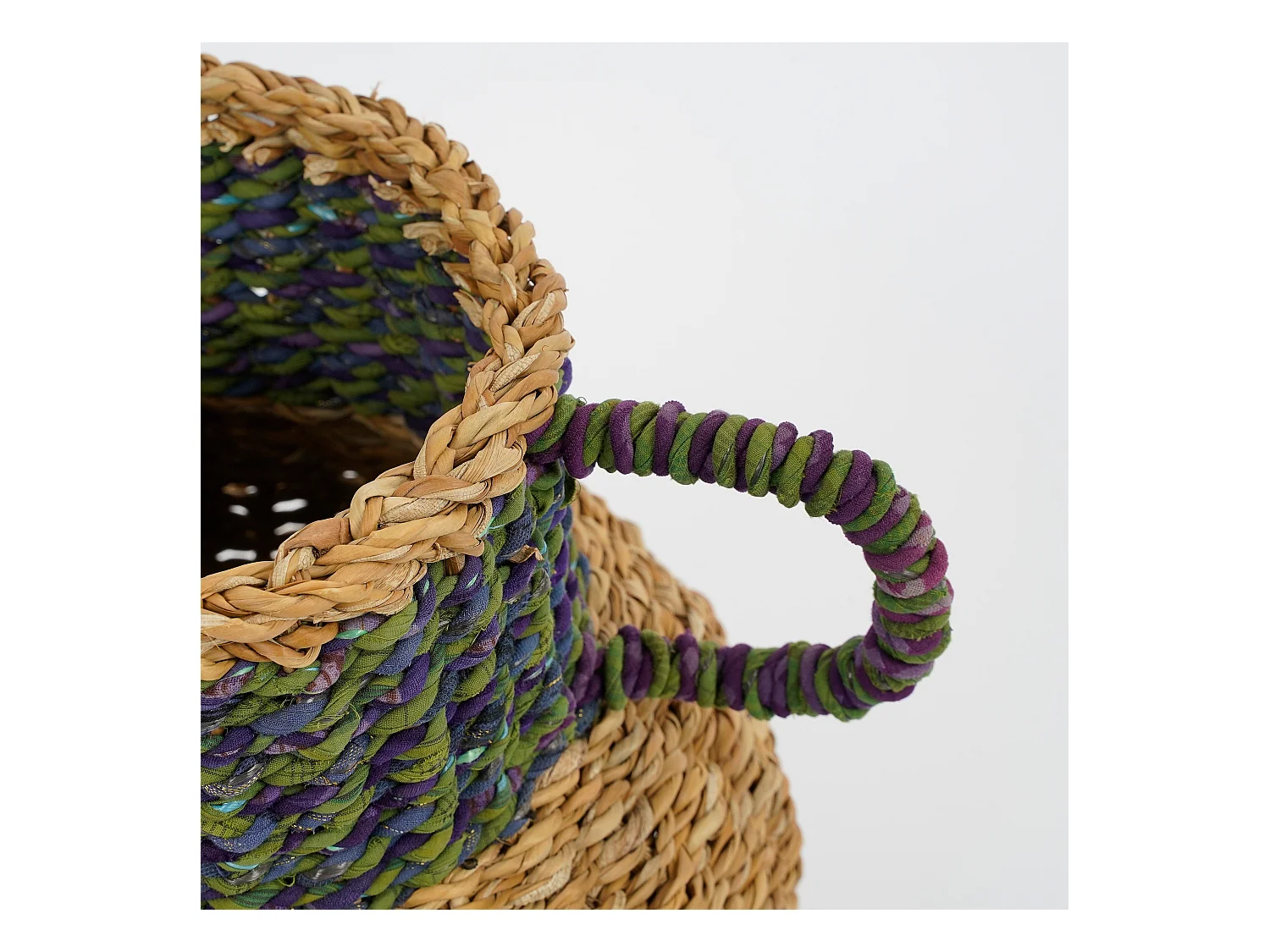 Vase décoratif en jonc de mer - 28 x 25 - Vert - CAMBRIDGE