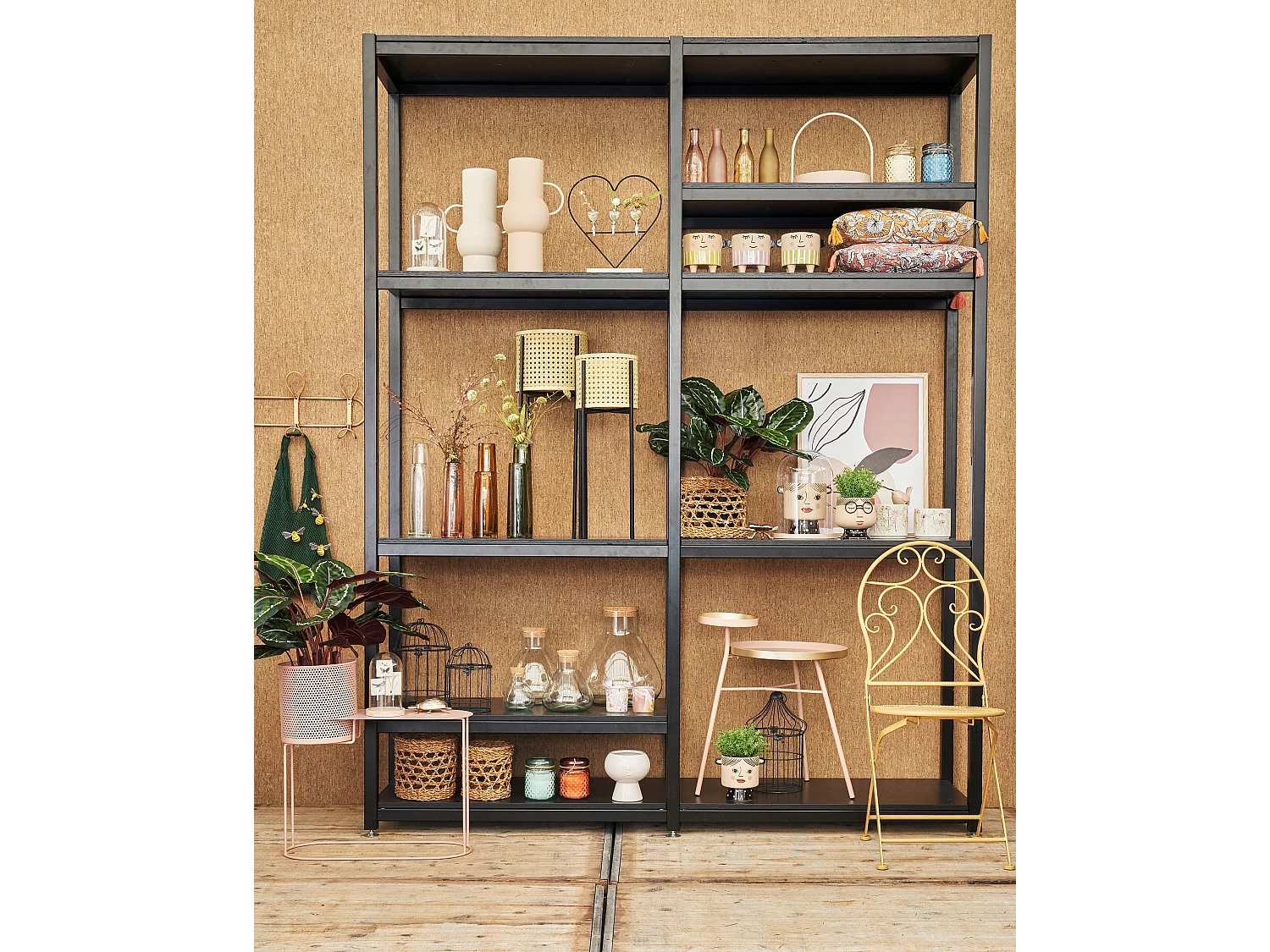 Vase aus Eisen - 19 x 16 x 36 - Hellrosa - JARI