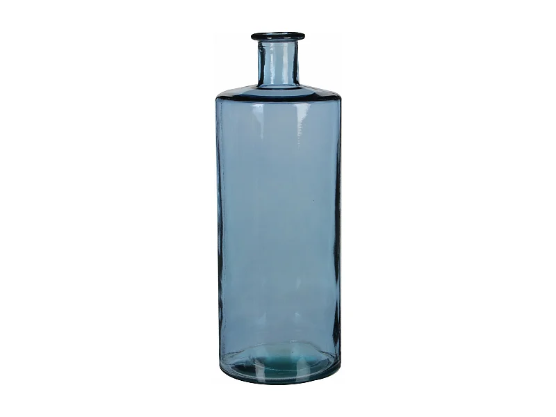 Dekorative Flasche aus Recyceltes Glas - 40 x Ø15 - Blau - GUAN