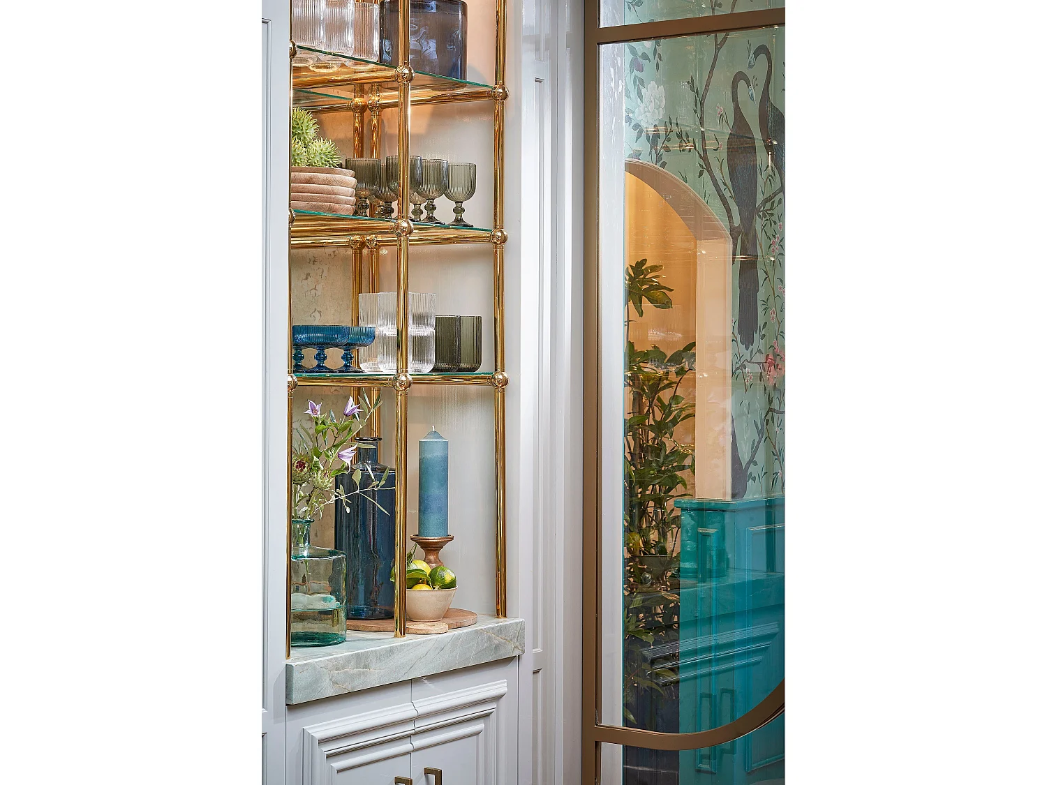 Botella decorativa de Vidrio reciclado - 40 x Ø15 - Azul - GUAN