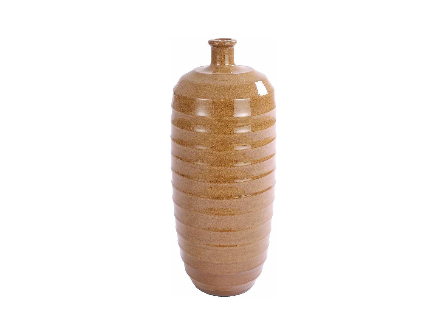Decoratieve fles van terracotta - Ø20 x 50 - Oker - BELLIA