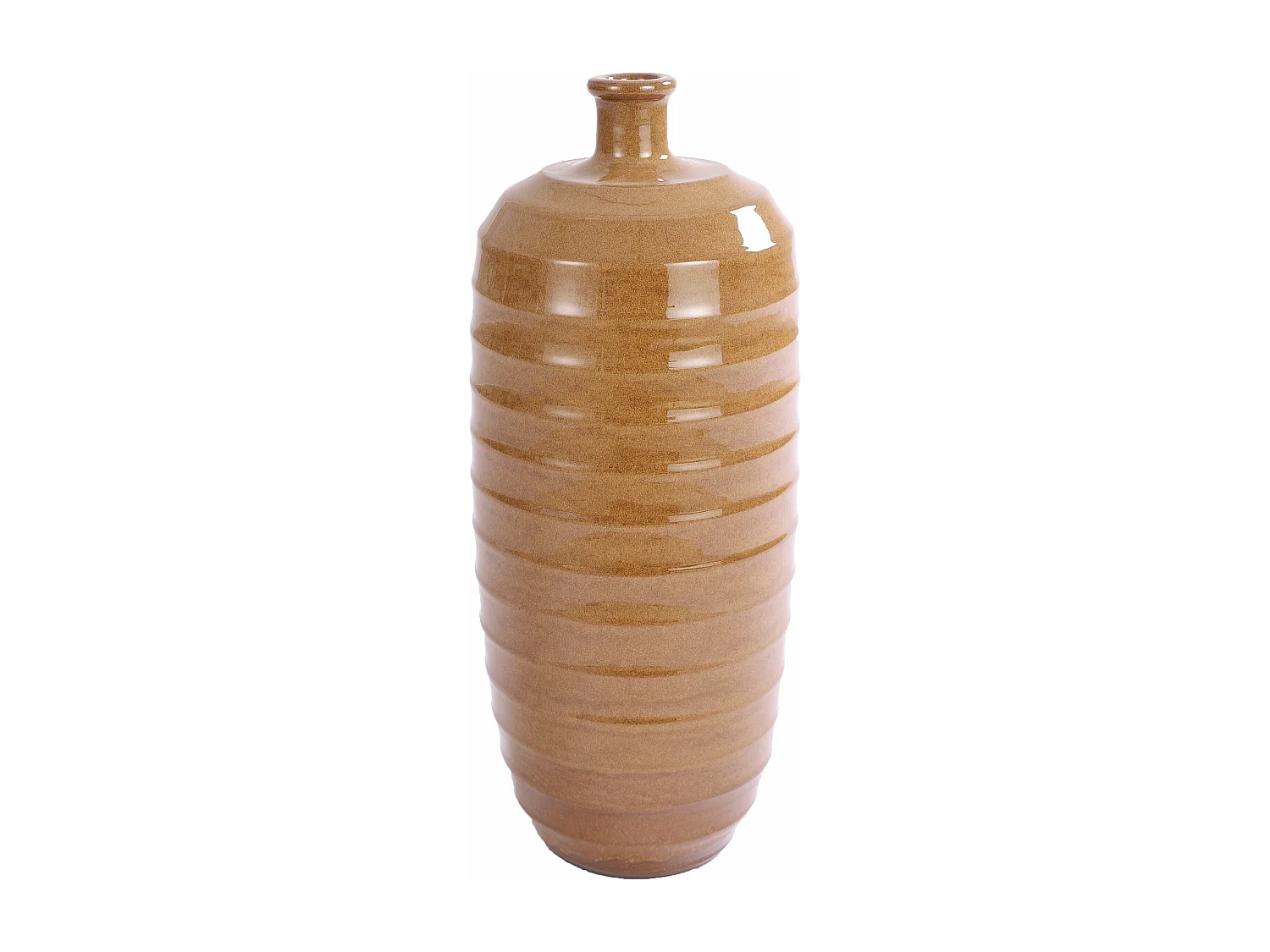 Decoratieve fles van terracotta - Ø20 x 50 - Oker - BELLIA