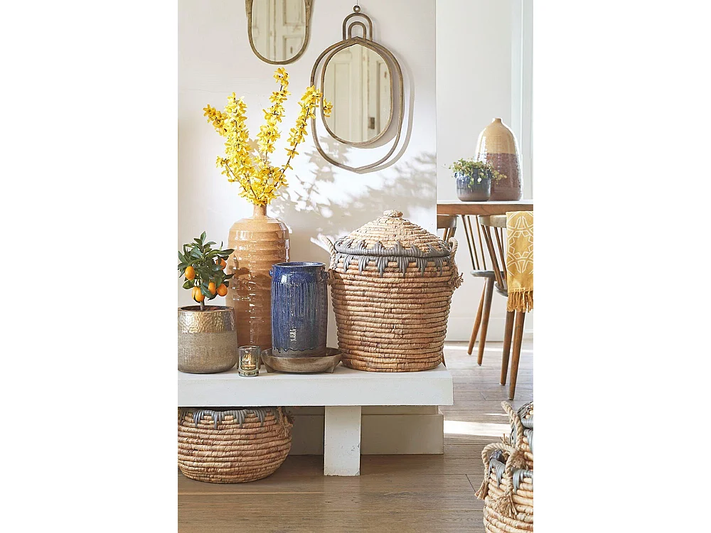 Decoratieve fles van terracotta - Ø20 x 50 - Oker - BELLIA