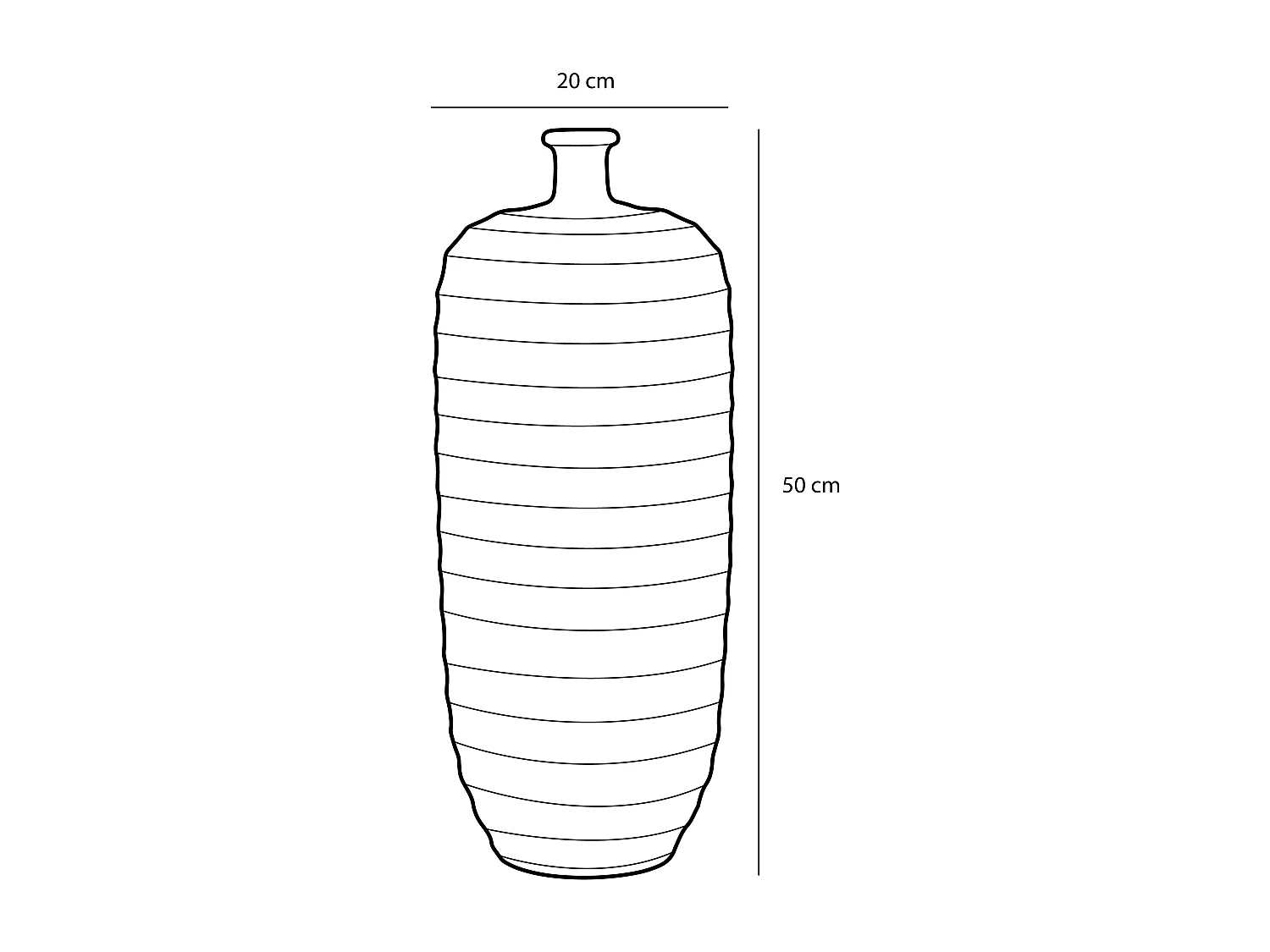 Decoratieve fles van terracotta - Ø20 x 50 - Oker - BELLIA