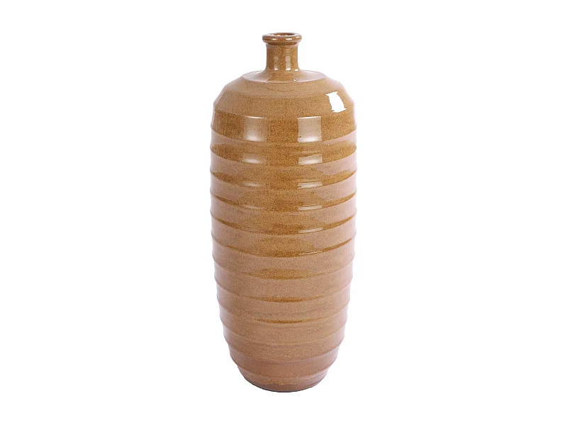 Decoratieve fles van terracotta - Ø20 x 50 - Oker - BELLIA