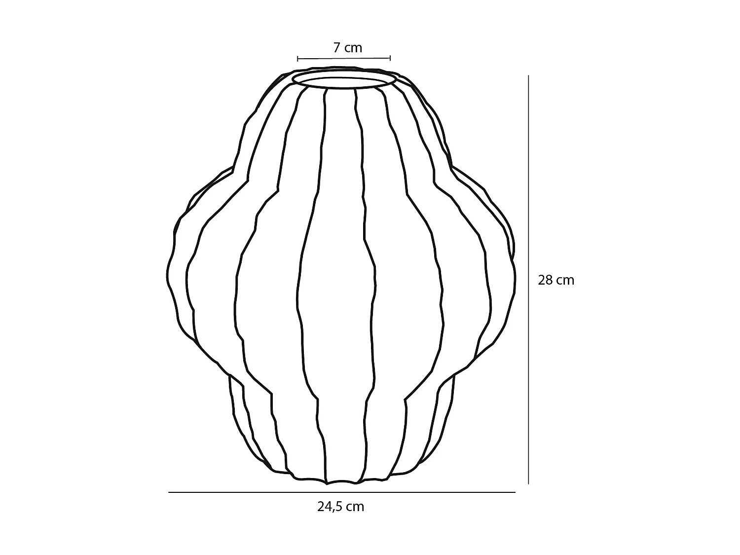 Vase aus Keramik - 28 x Ø24.5 - Bronze - ALTEA