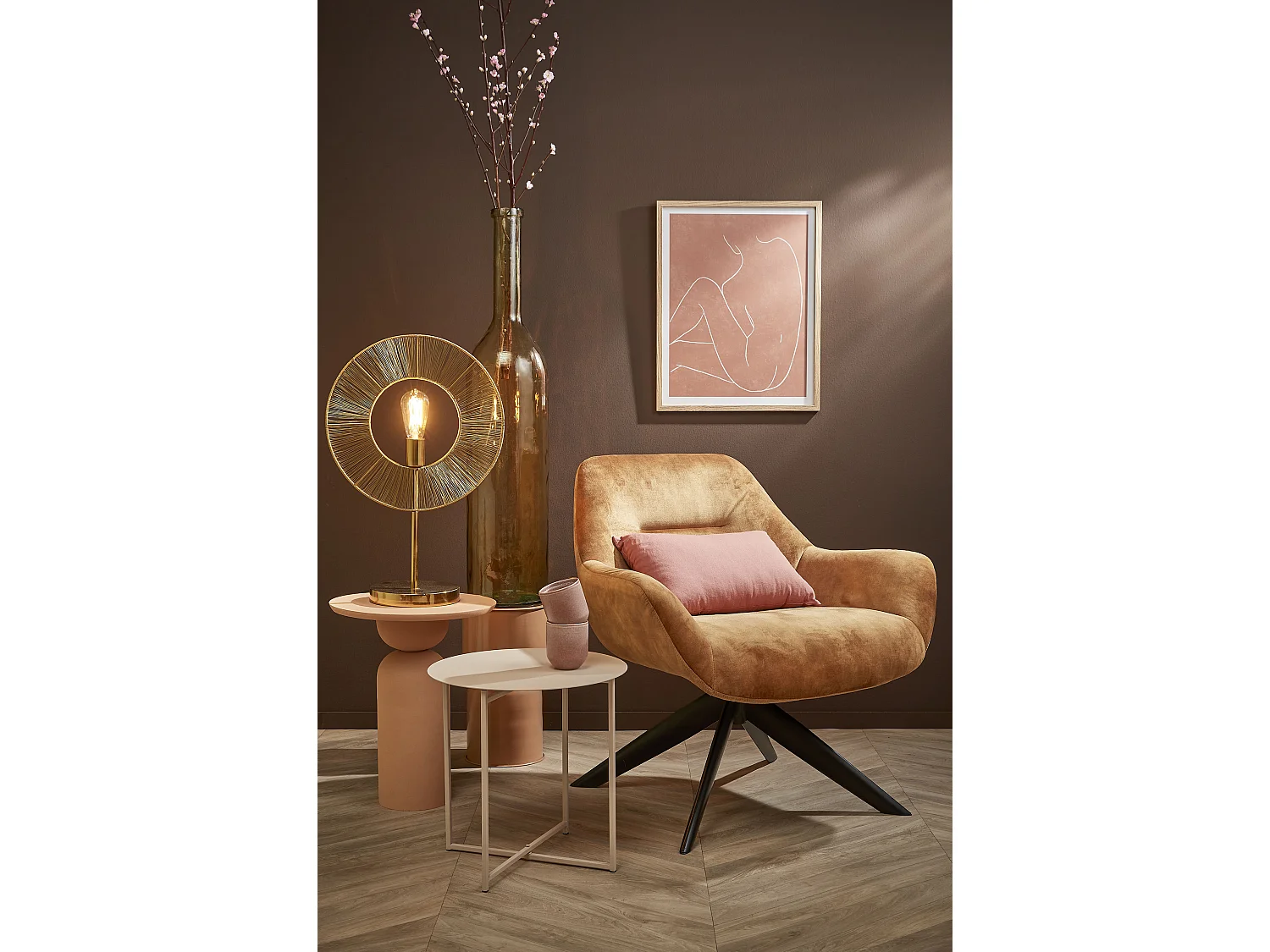 Bottiglia decorativa in  - Ø21 x 100 - Ocra - RIOJA