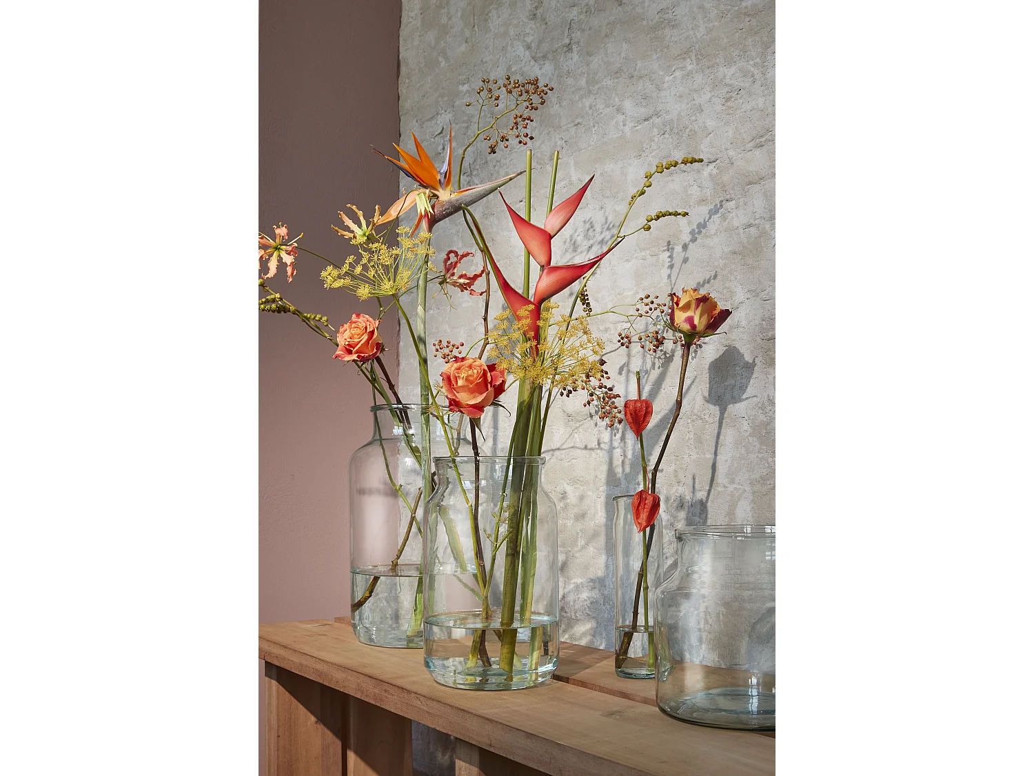 Vase en verre recyclé - Ø21 x 20 - Transparent - VIENNE