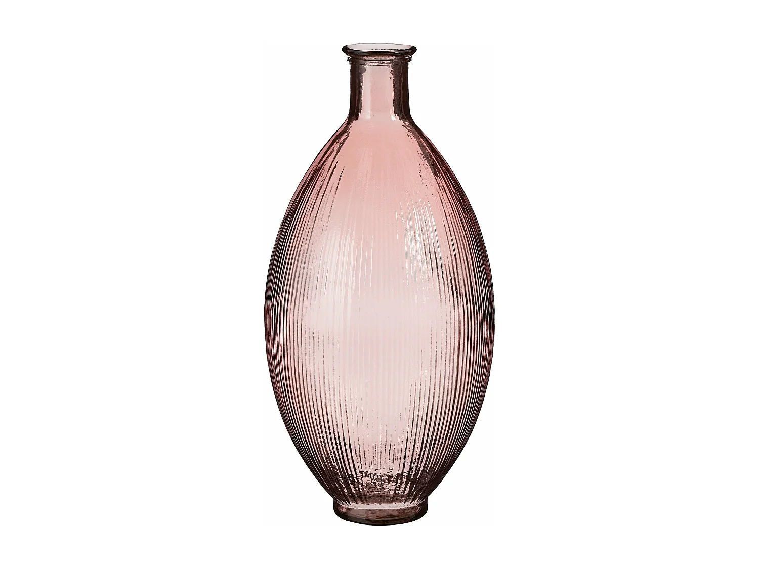 Bouteille décorative en verre recyclé - 59 x 29 - Rose clair - FIRENZA