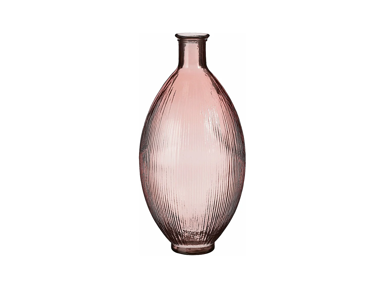 Bouteille décorative en verre recyclé - 59 x 29 - Rose clair - FIRENZA