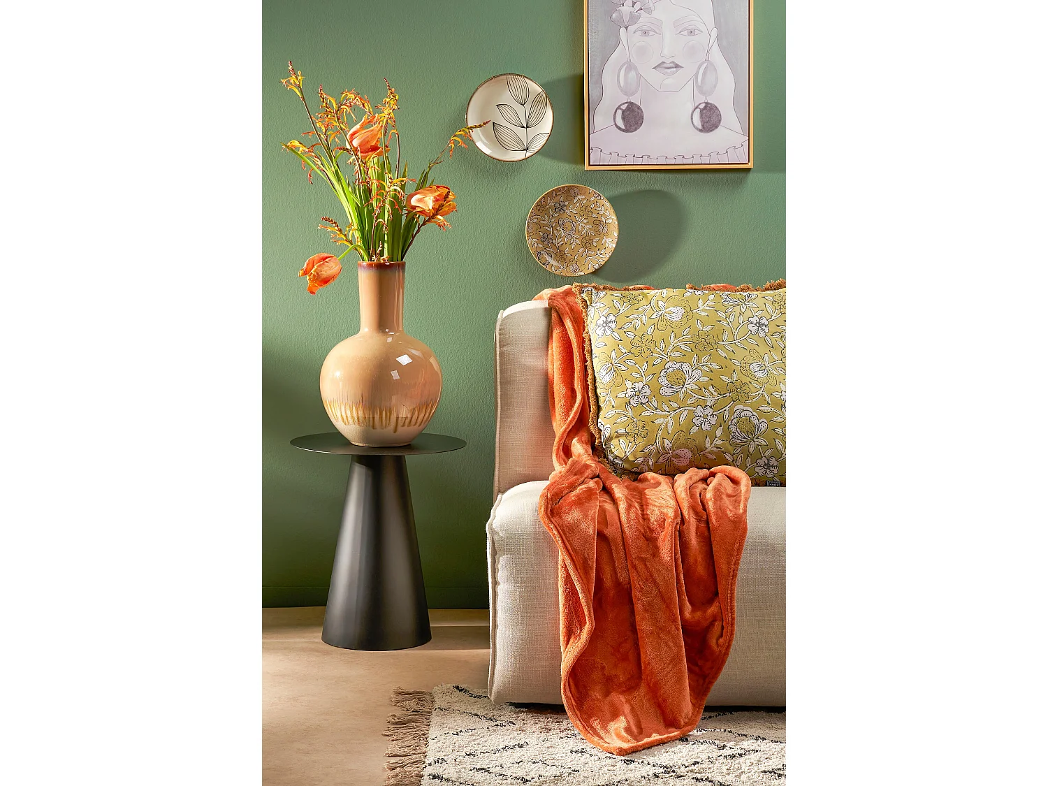 Vase en céramique - 52 x 34 - Crème - HOLM