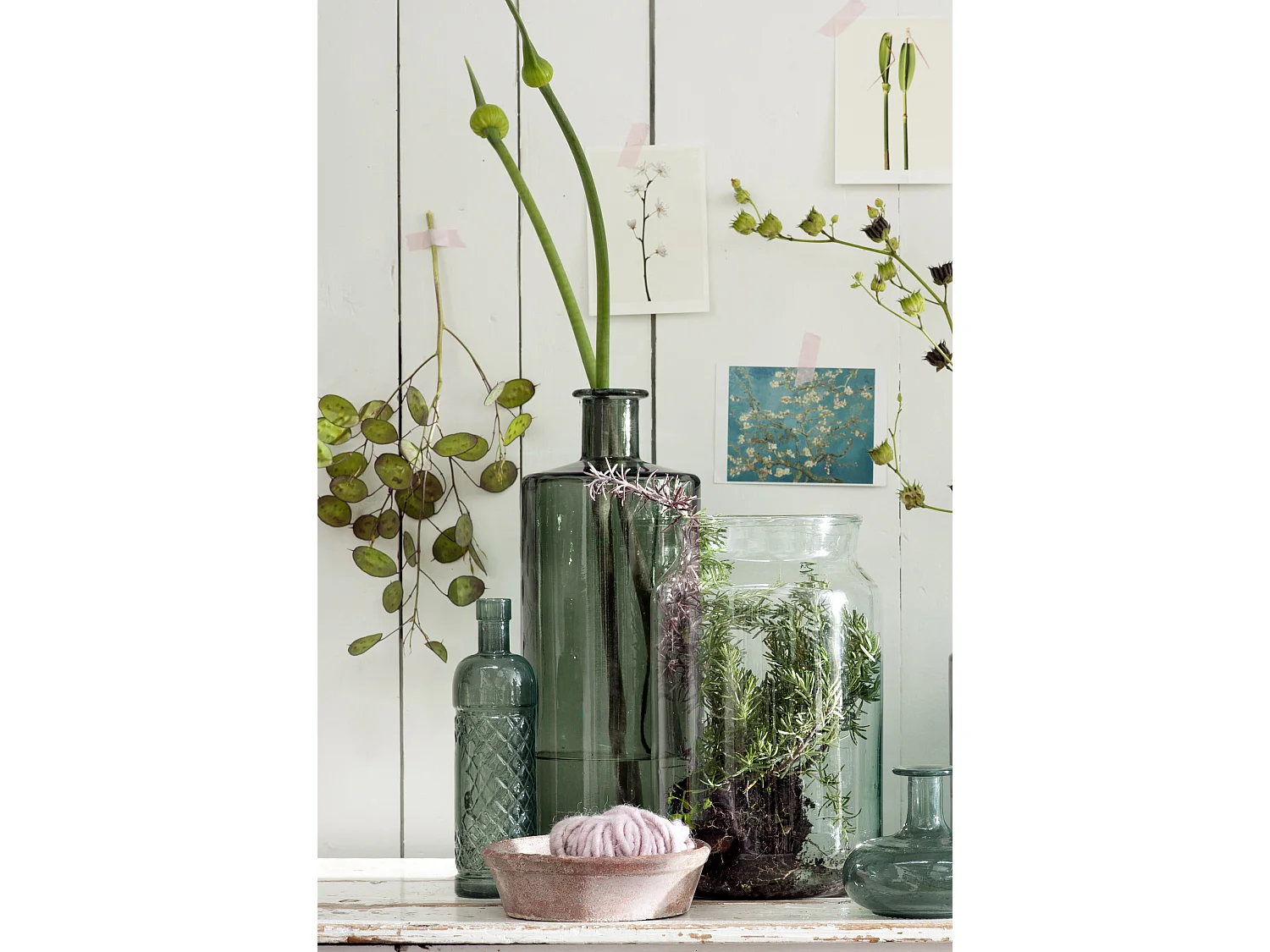 Bouteille décorative en verre recyclé - Ø15 x 40 - Vert - GUAN