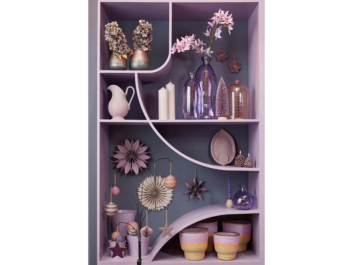 Bouteille décorative en verre recyclé - 51 x 22 - Lilas - PINTO