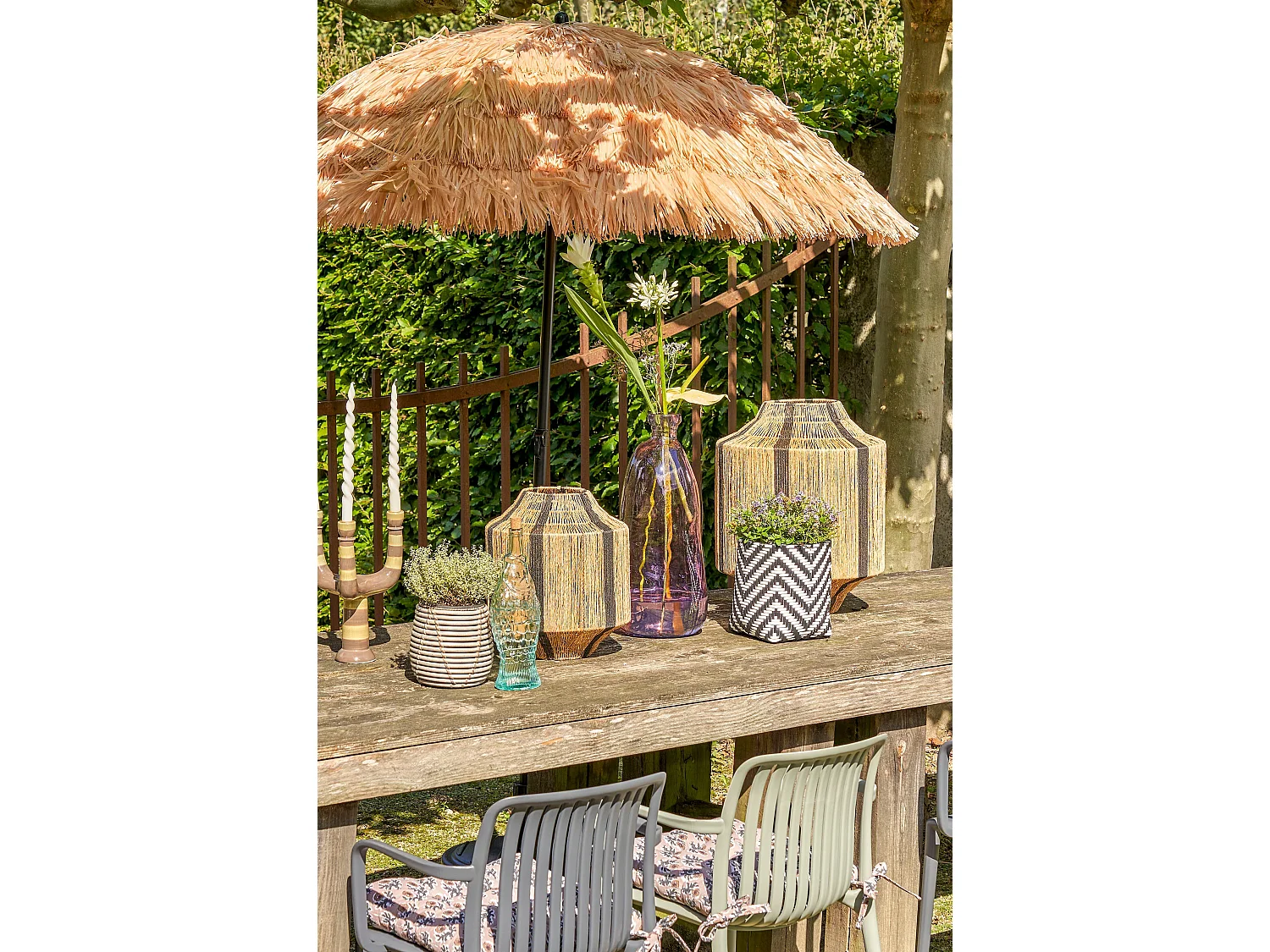 Bouteille décorative en verre recyclé - 51 x 22 - Lilas - PINTO